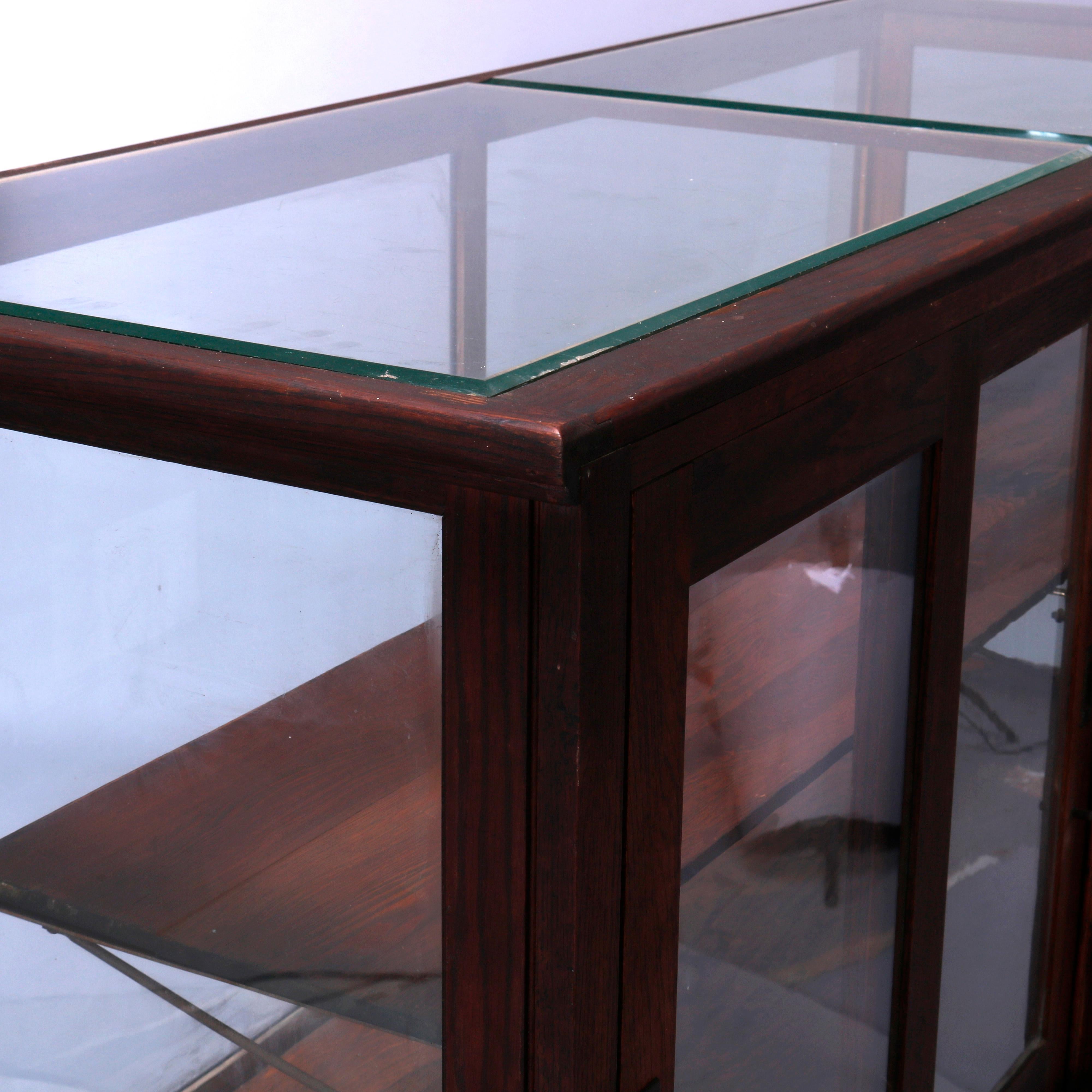 Antique Oak & Glass Country Store Counter Display Case, circa 1900 6