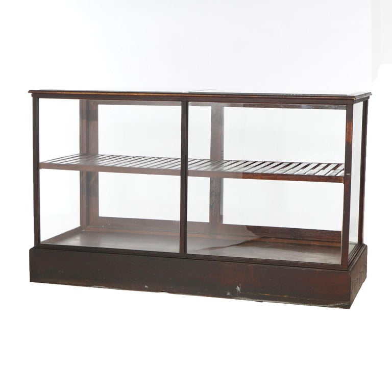 Antique Oak and Glass Country Store Counter Display Case, Circa 1900 at
