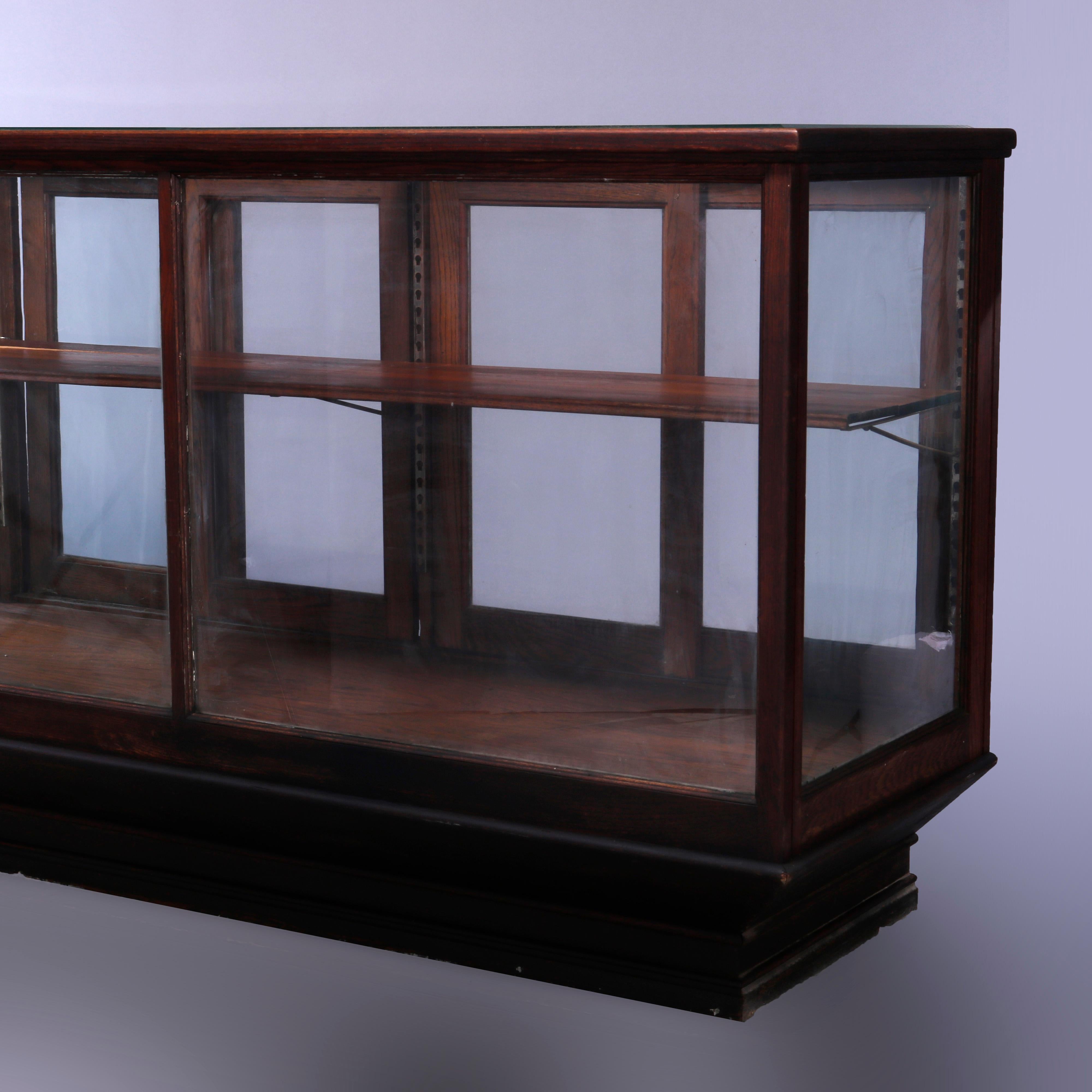 American Antique Oak & Glass Country Store Counter Display Case, circa 1900