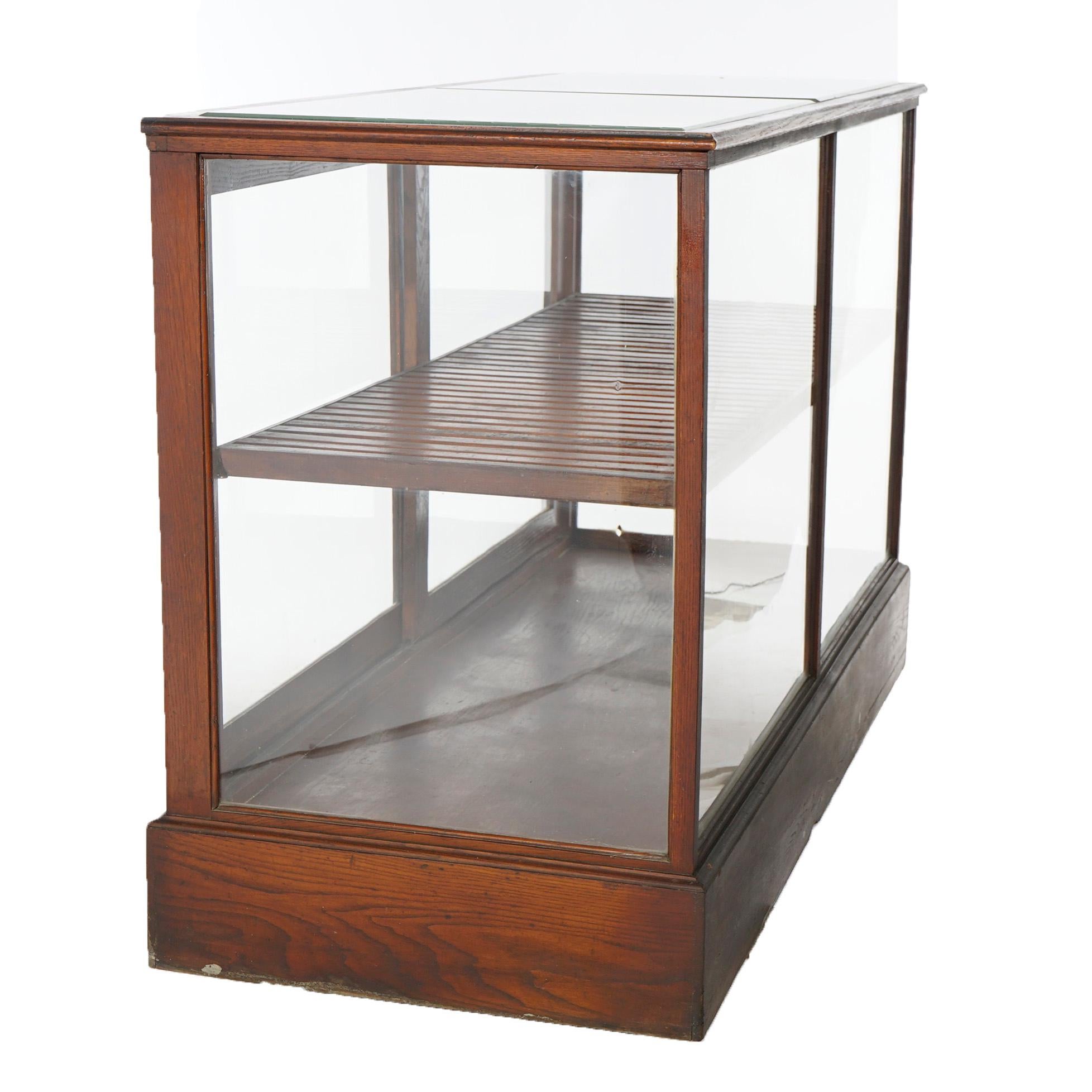 American Antique Oak & Glass Country Store Counter Display Case, Circa 1900