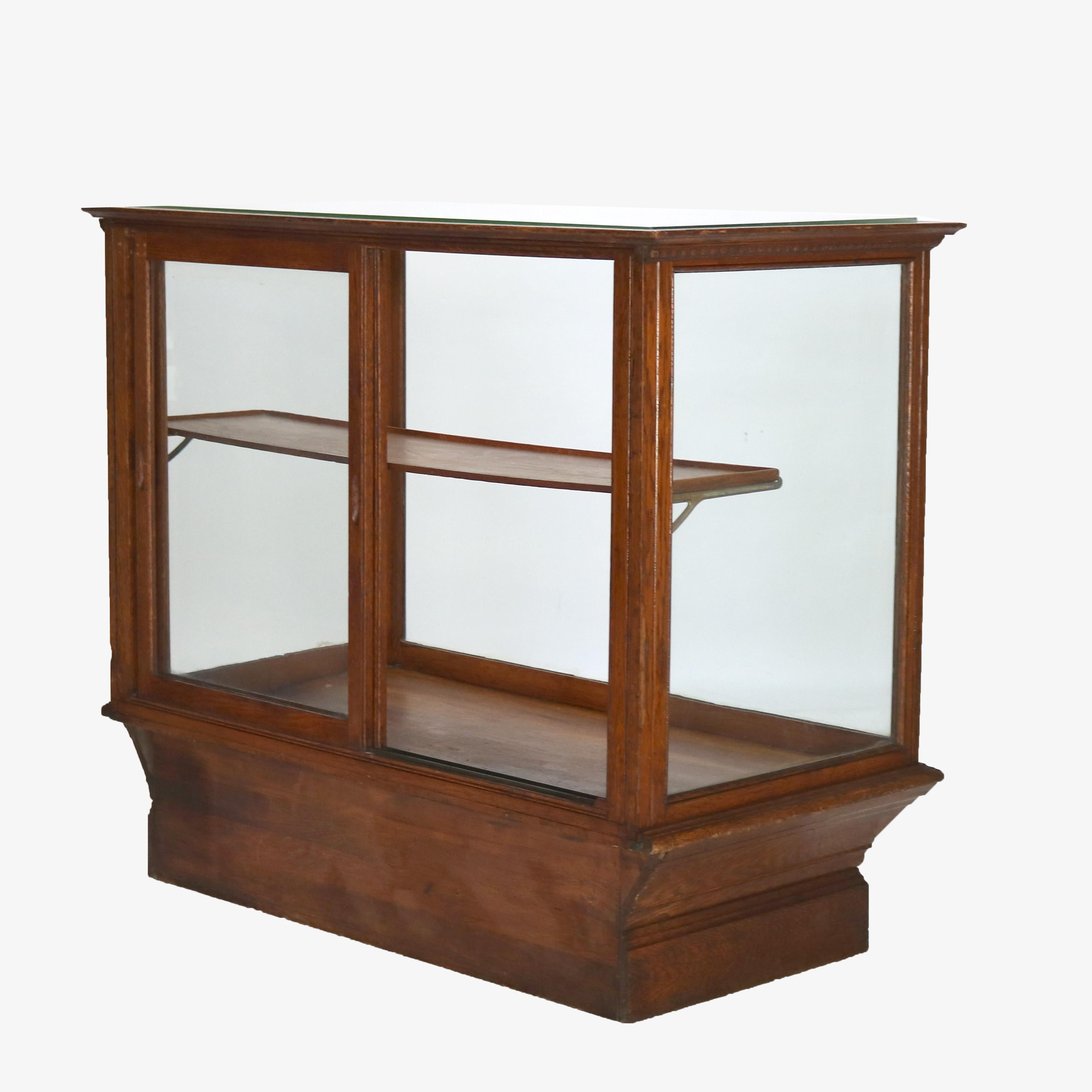 Antico espositore da terra in Oak e vetro C1910 in vendita 11