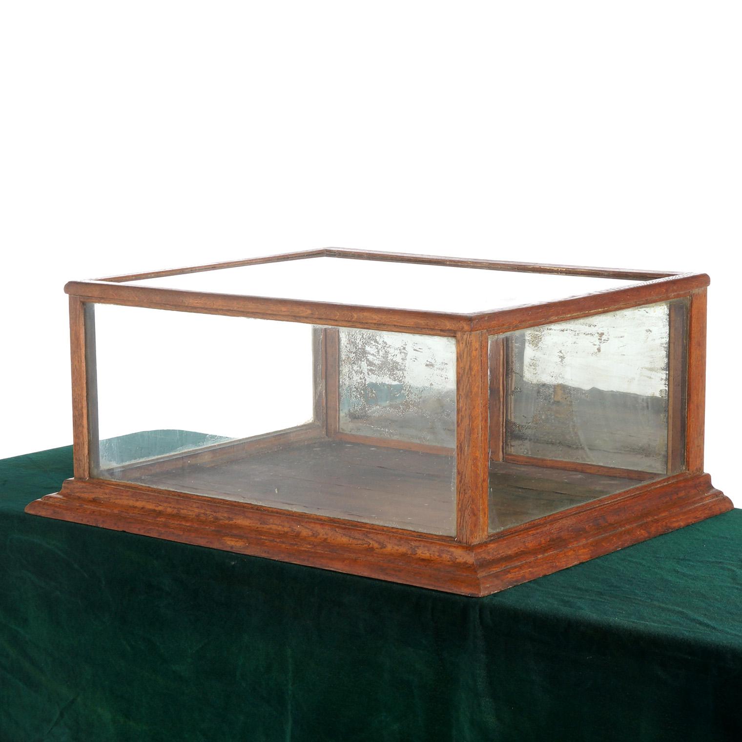 Antique Oak & Glass Country Store Table Top Display Case C1920 6