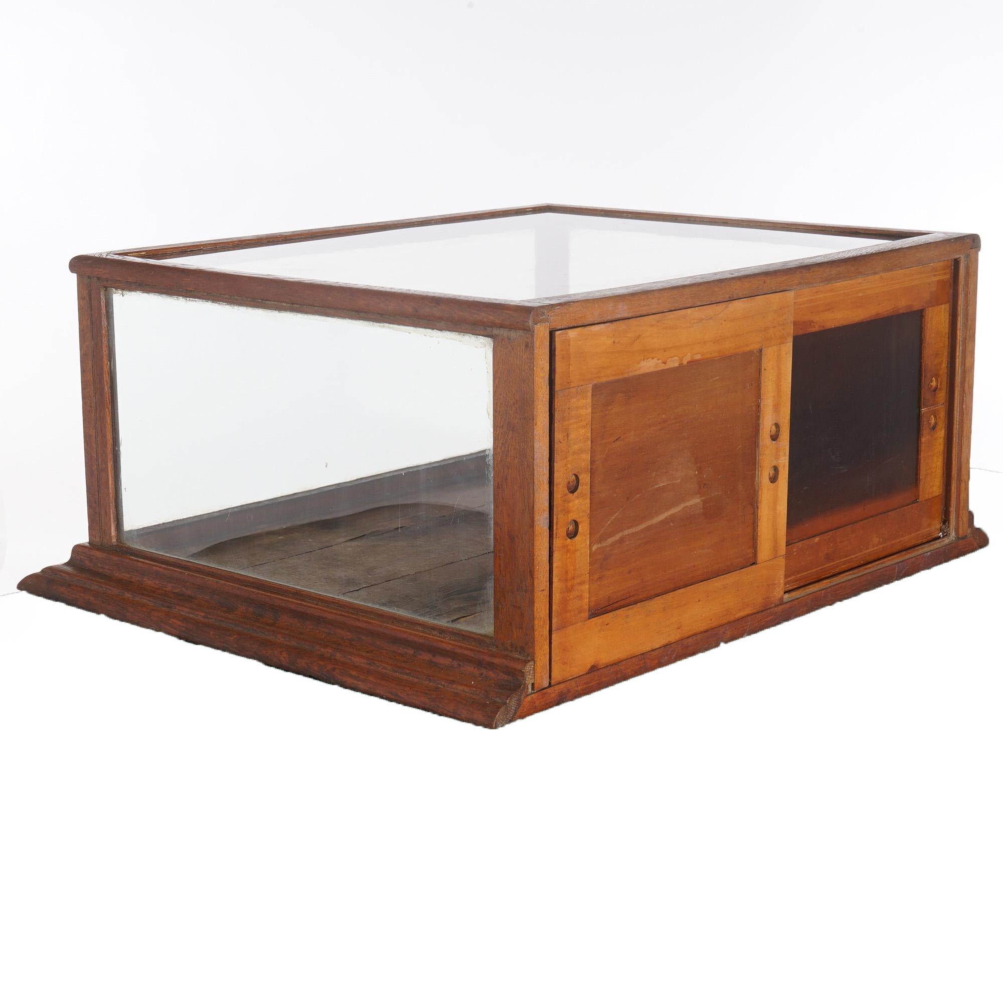 Antique Oak & Glass Country Store Table Top Display Case C1920 8
