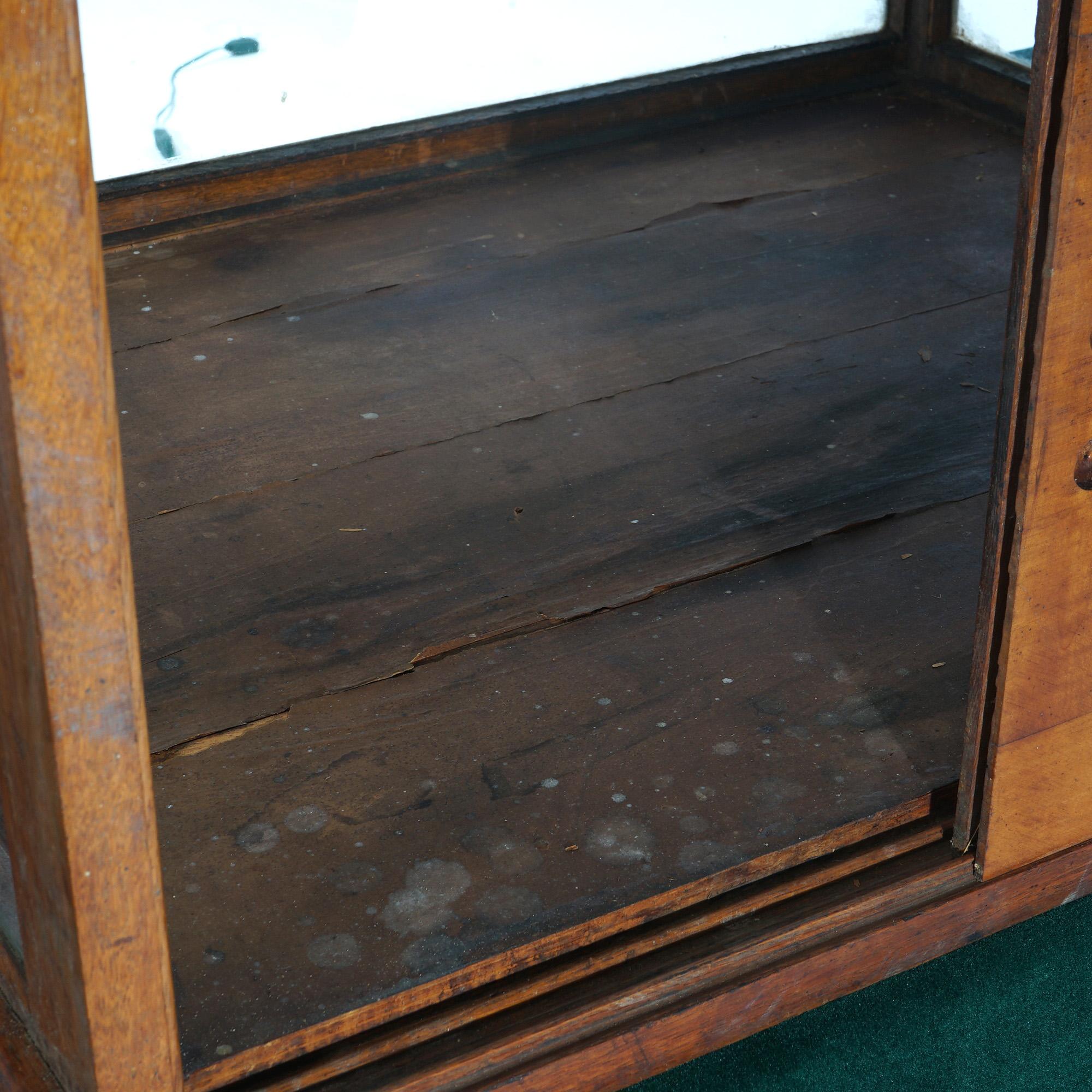 Antique Oak & Glass Country Store Table Top Display Case C1920 9