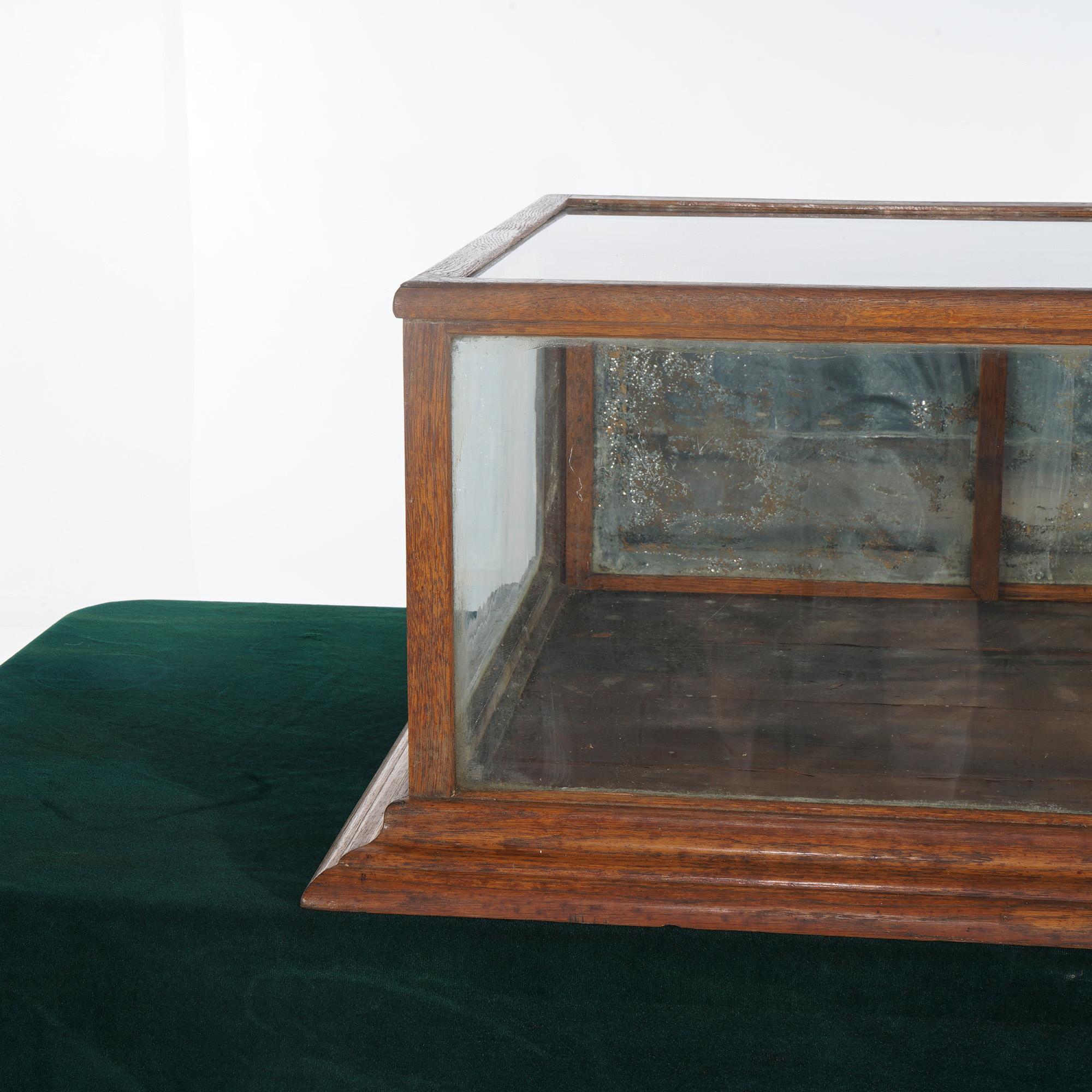 Antique Oak & Glass Country Store Table Top Display Case C1920 In Good Condition In Big Flats, NY
