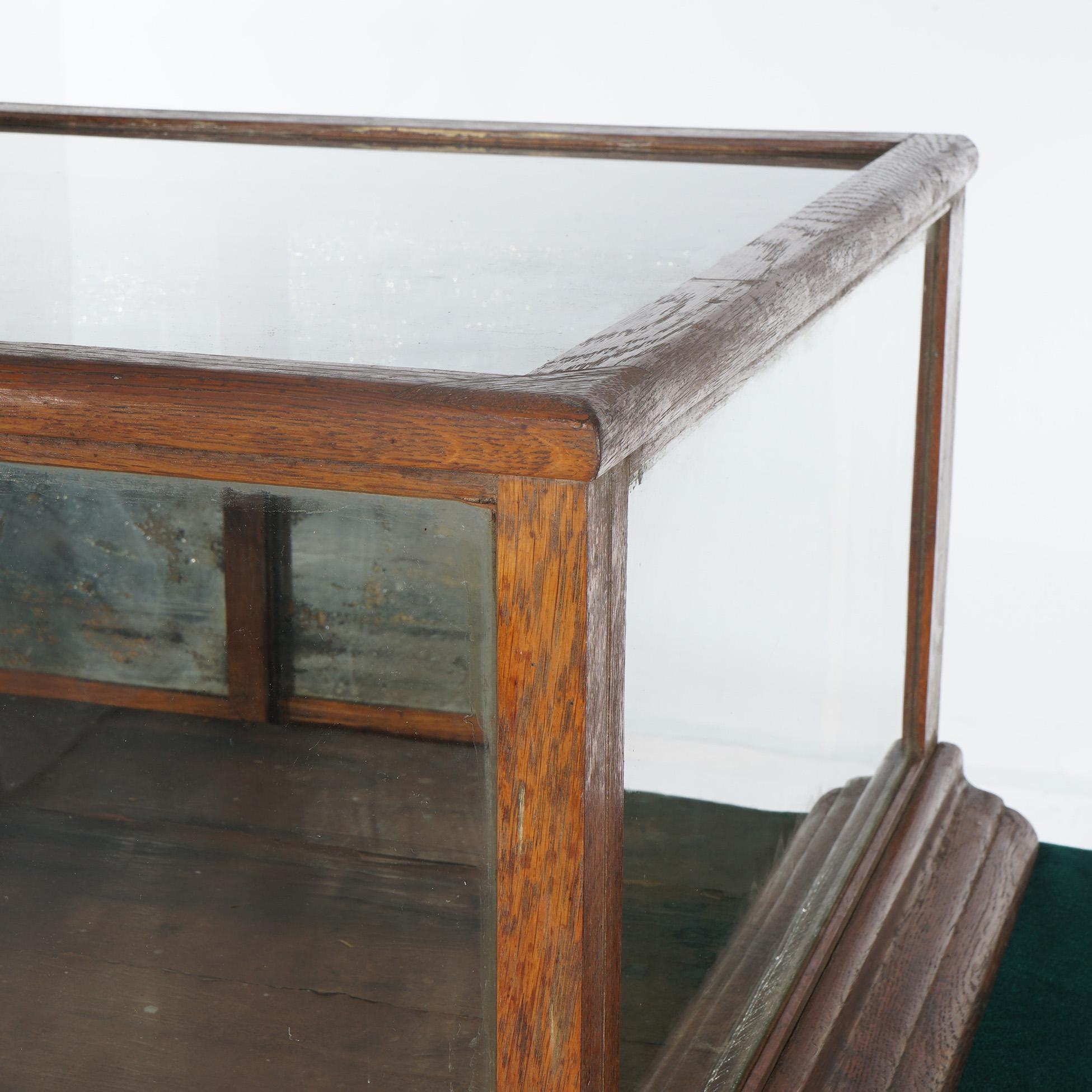 Antique Oak & Glass Country Store Table Top Display Case C1920 4