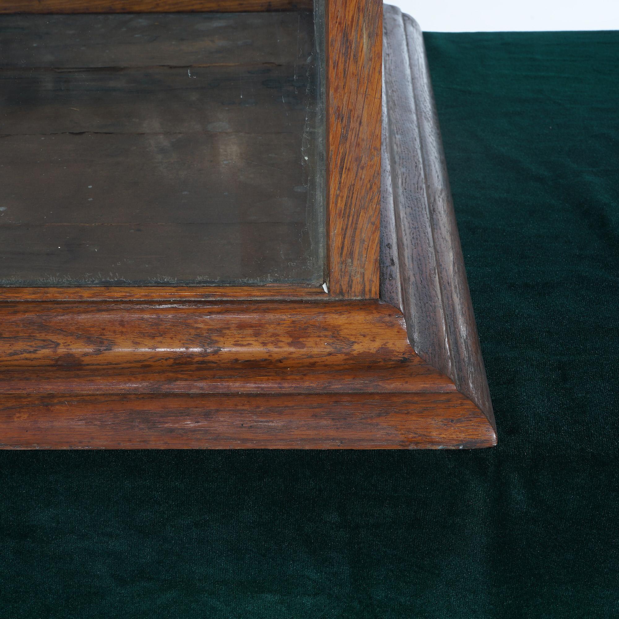 Antique Oak & Glass Country Store Table Top Display Case C1920 5
