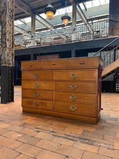 Antique Oak Glazed Shop Counter France, circa 1920