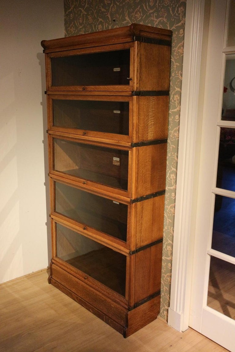 Antique Oak Globe Wernicke Bookcase at 1stDibs