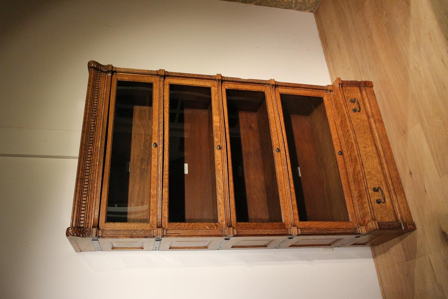 Antique oak Globe Wernicke Bookcase at 1stDibs