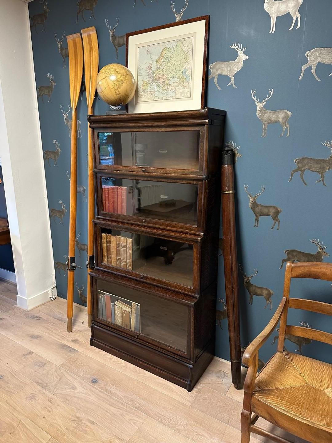 Early 20th Century Antique Oak Globe Wernicke bookcase