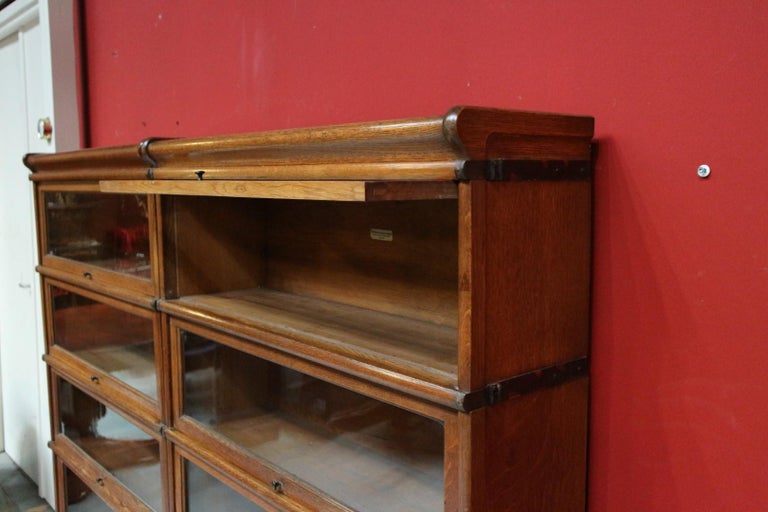 Antique Oak Globe Wernicke Bookcase For Sale at 1stDibs
