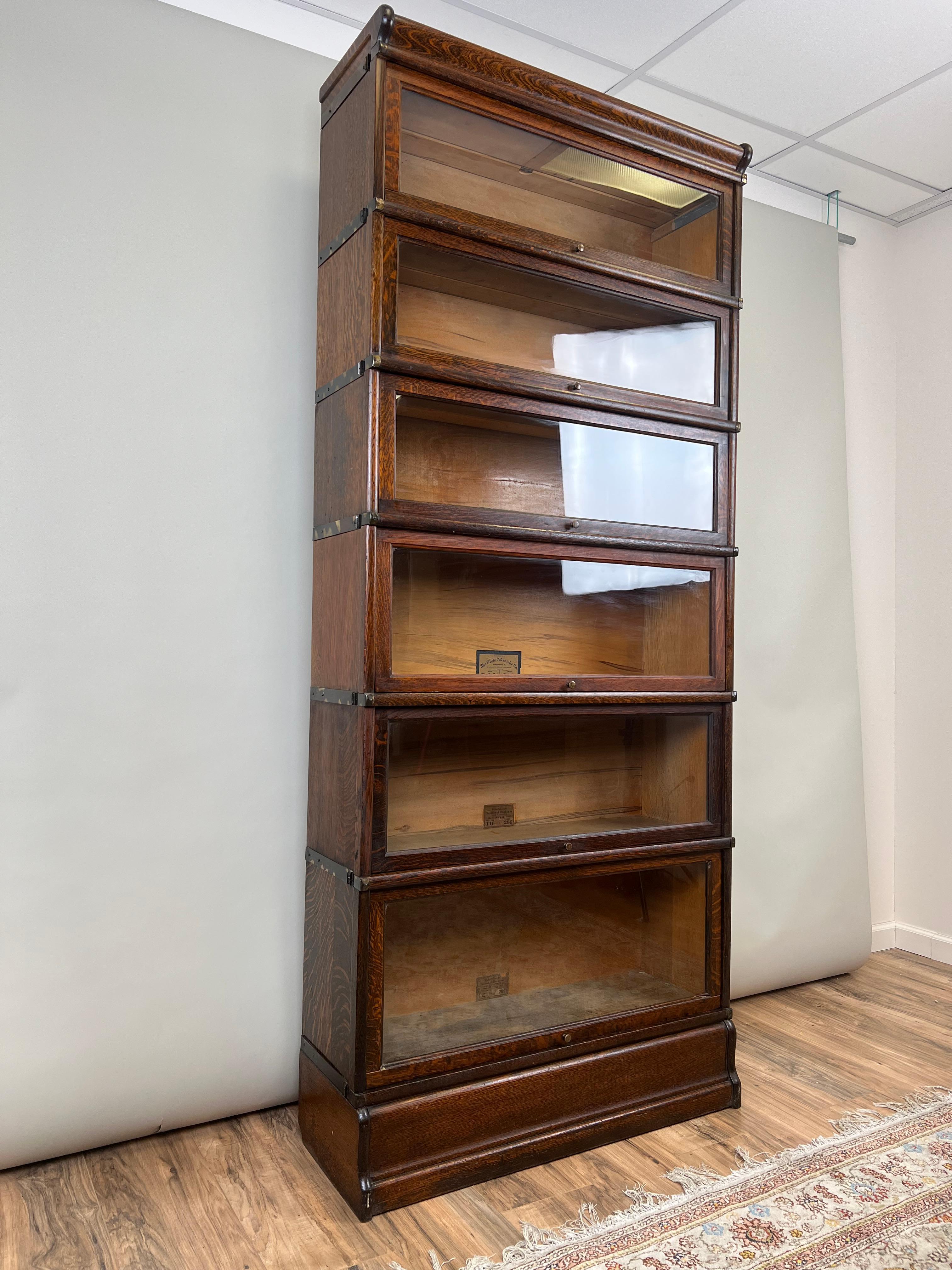 American Antique Oak Globe-Wernicke Six Stack Barrister Bookcase Grade 299 Size D