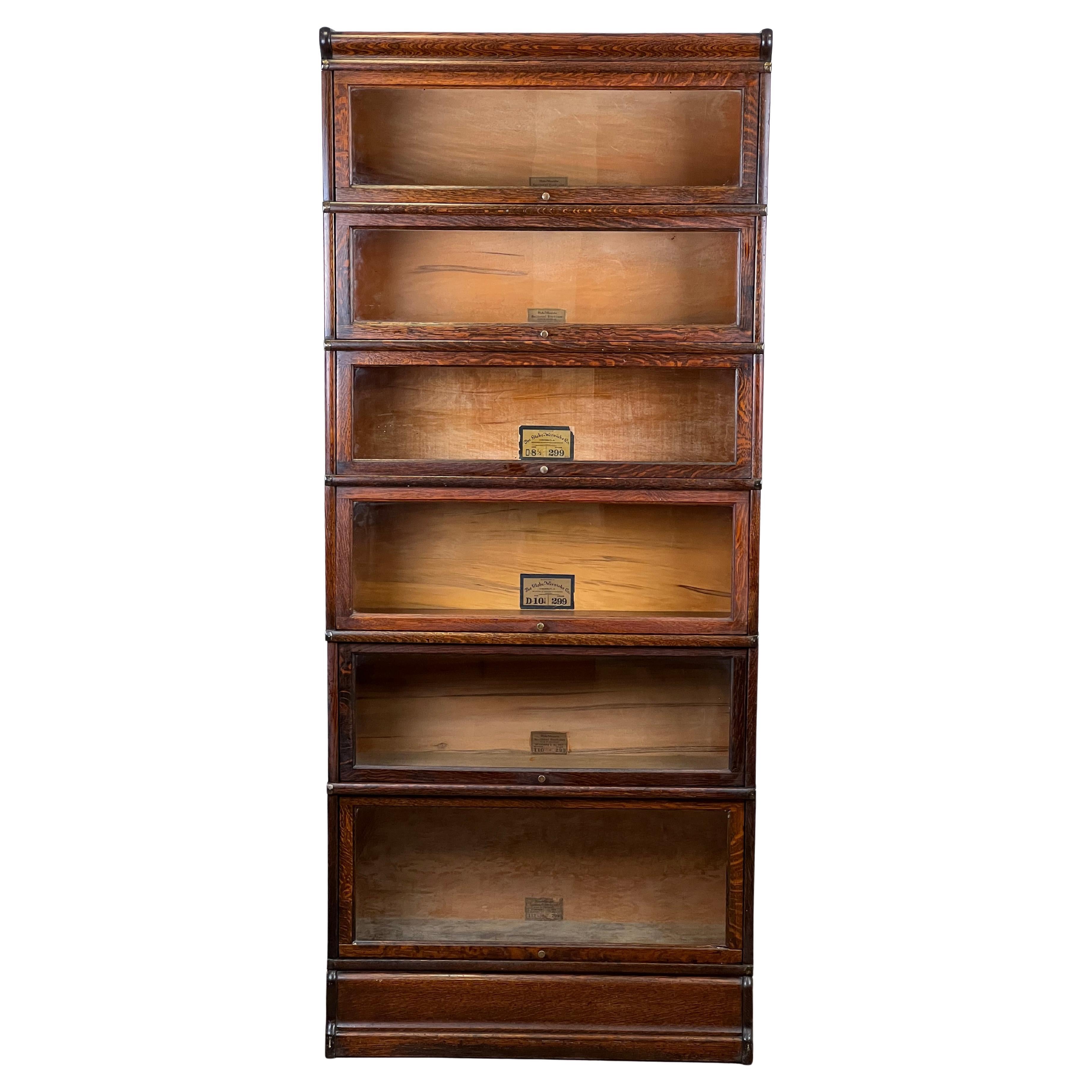 Antique Oak Globe-Wernicke Six Stack Barrister Bookcase Grade 299 Size D