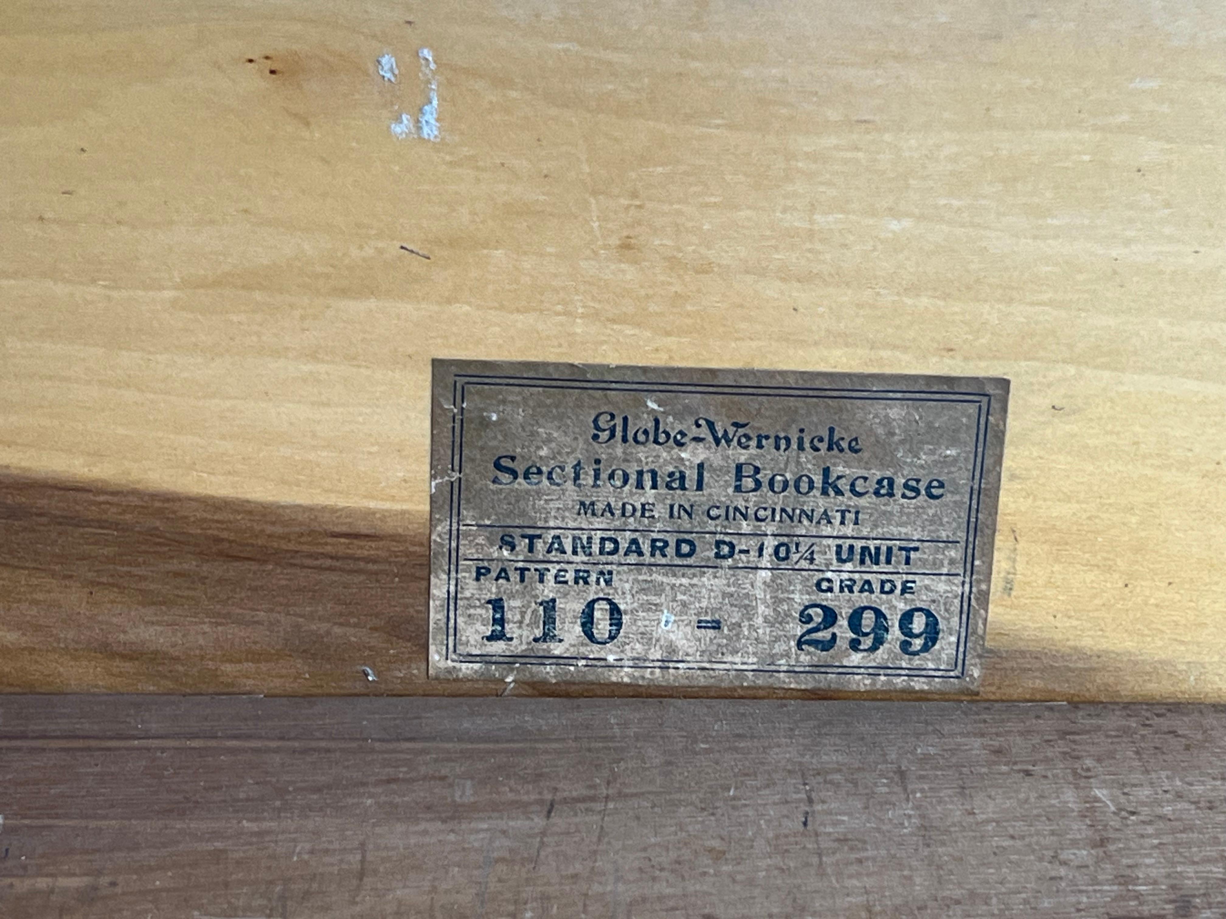 Antikes Globe Wernicke Barrister-Bücherregal mit zwei Stapeln, um 1920 im Zustand „Gut“ im Angebot in Westfield, MA