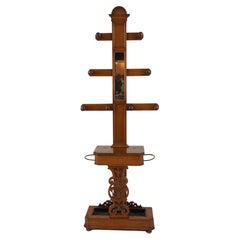 Antique Oak Gothic Hall Stand, Coat Rack, Umbrella Stand, Scotland 1880, H384