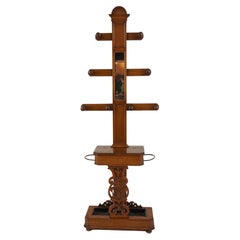 Antique Oak Gothic Hall Stand, Coat Rack, Umbrella Stand, Scotland 1880, H384