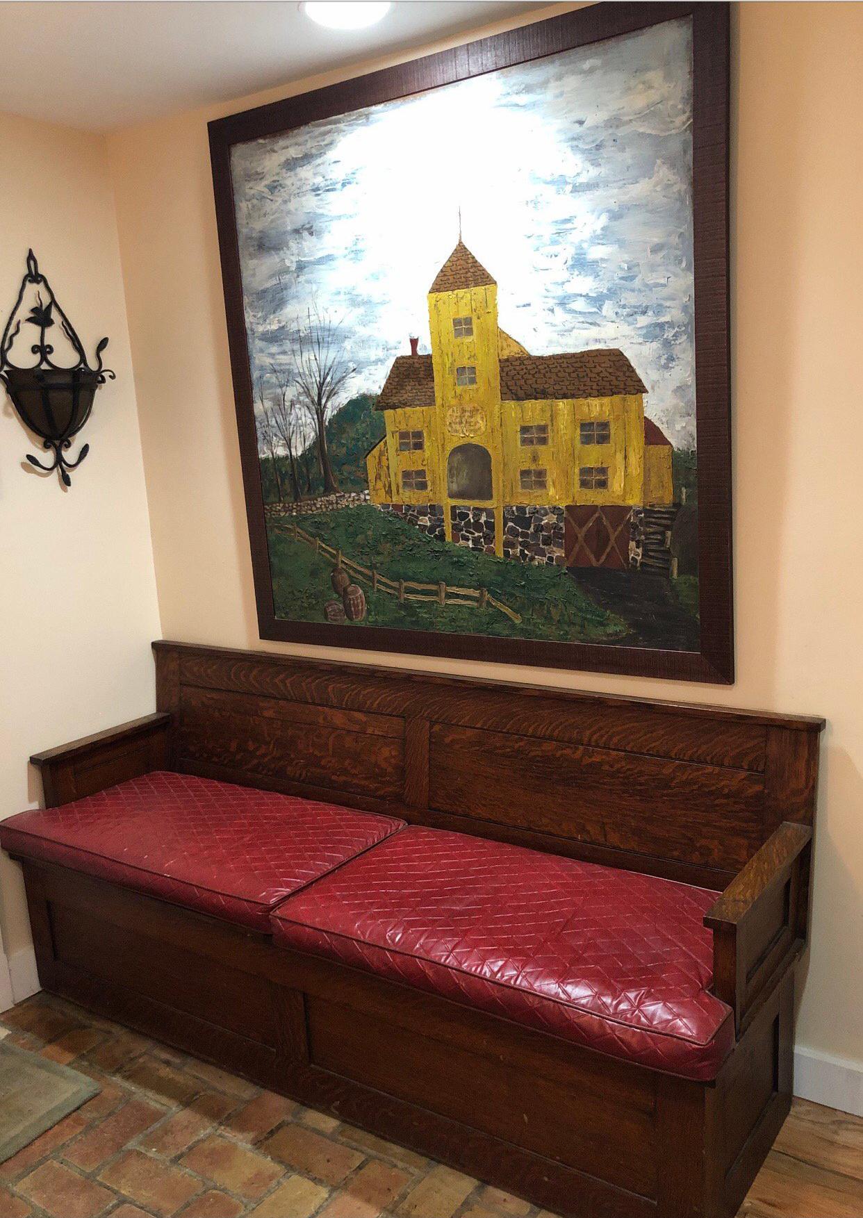 oak hall bench with storage