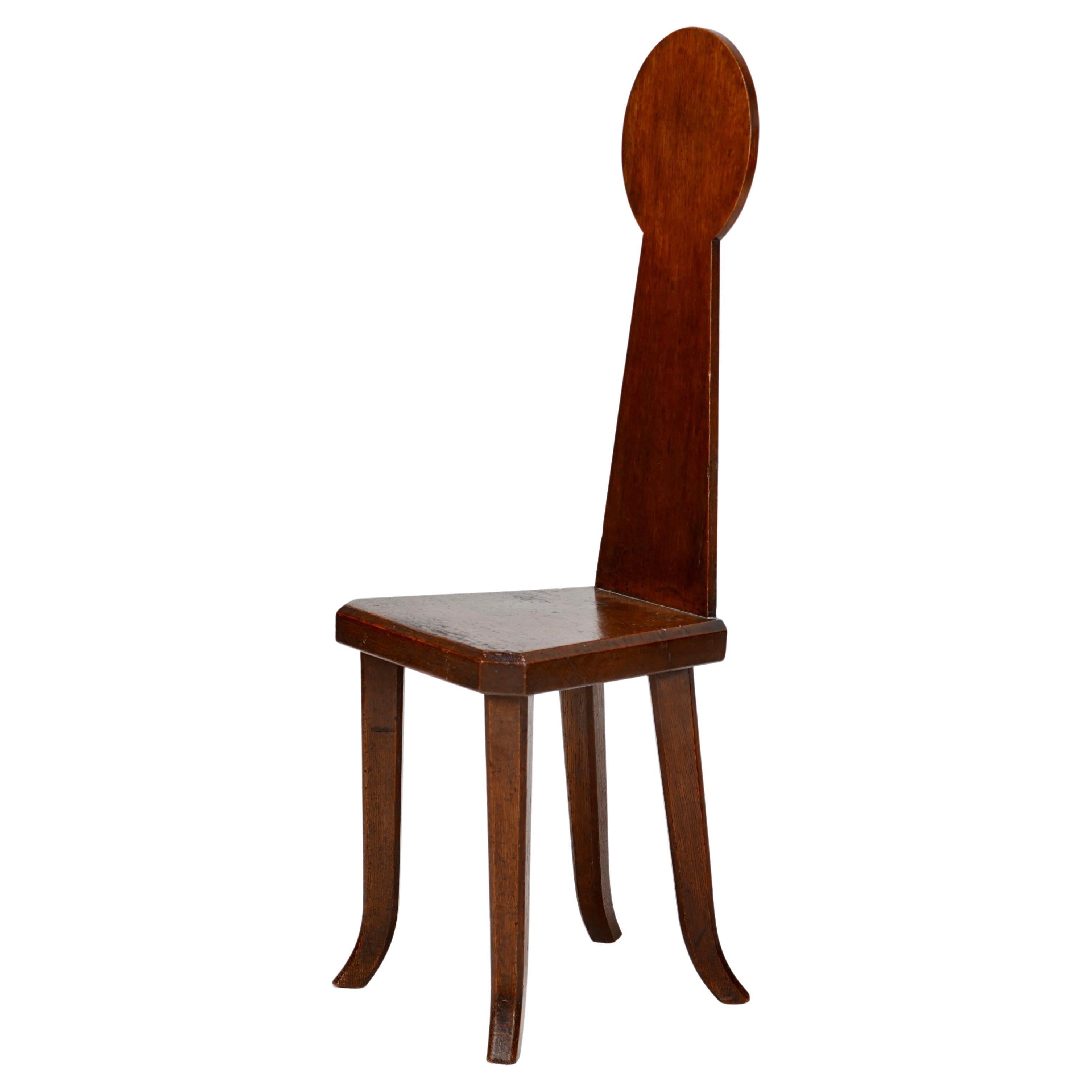 Antique Oak Hall Chair Spinning Chair