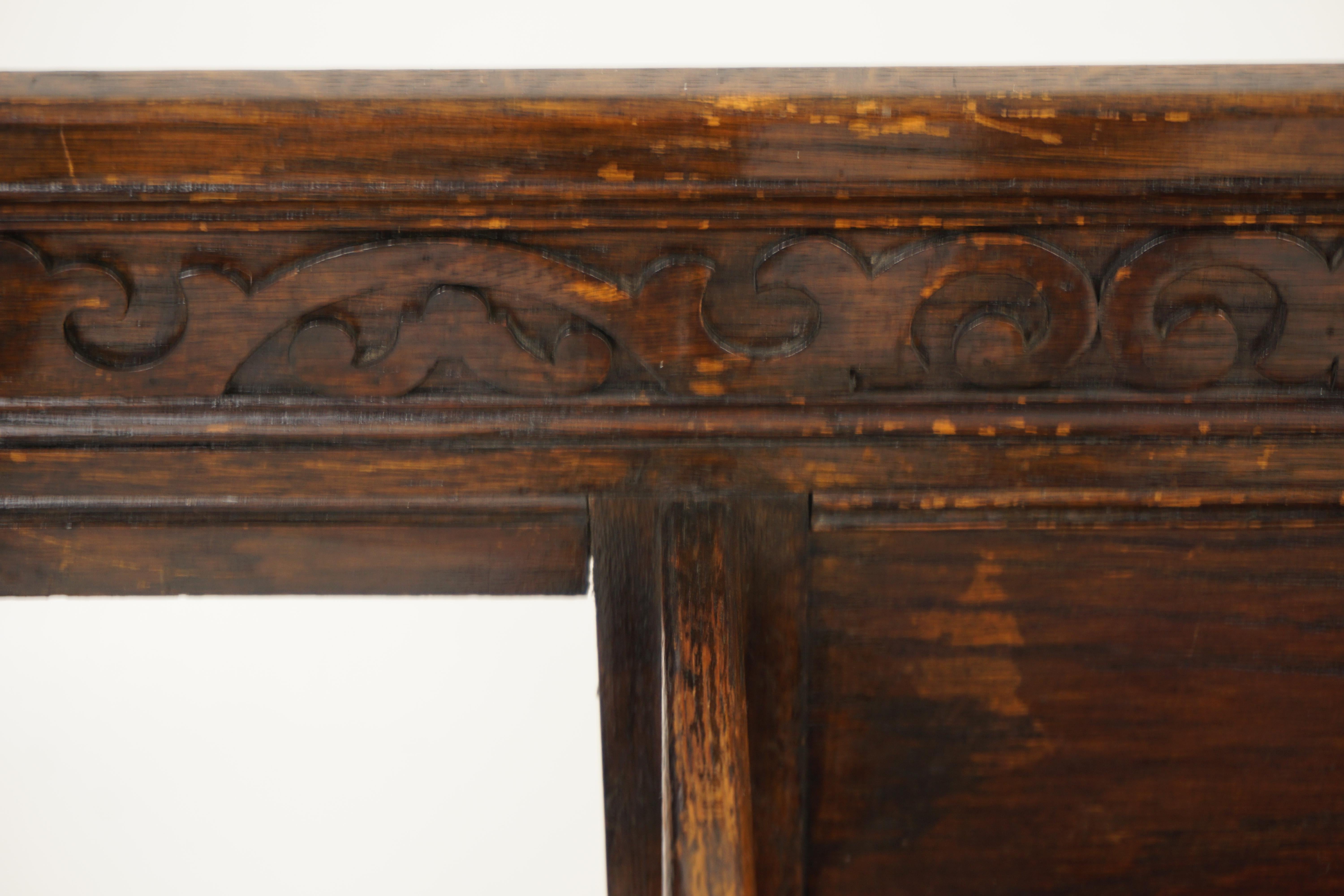 Antique Oak Hall Seat, Bench with a Stitch Stand, Scotland 1910, H1064 1