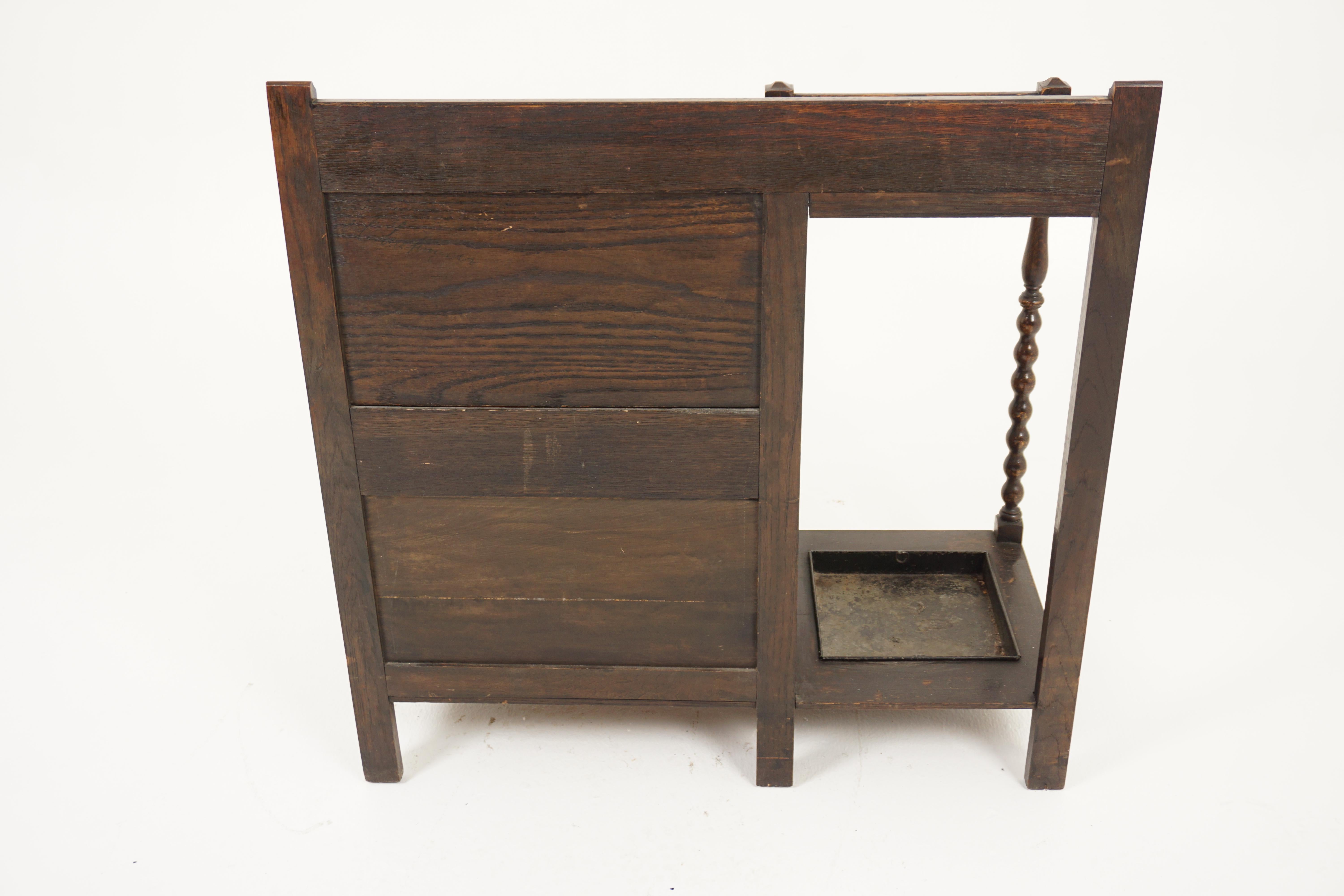 Antique Oak Hall Seat, Bench with a Stitch Stand, Scotland 1910, H1064 3