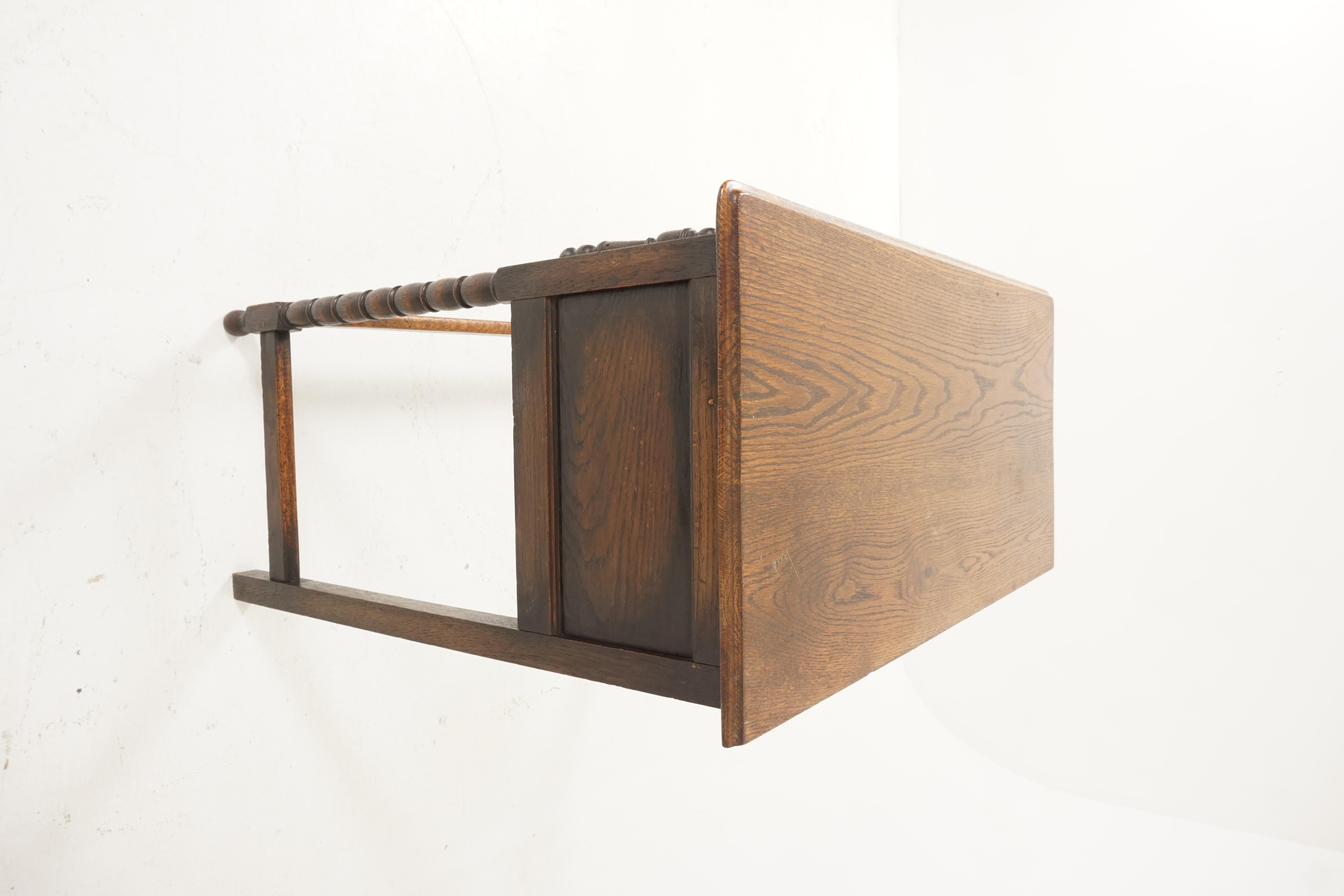 Antique Oak Hall Table, Lamp or Side Table, Scotland, 1920, B2223 1