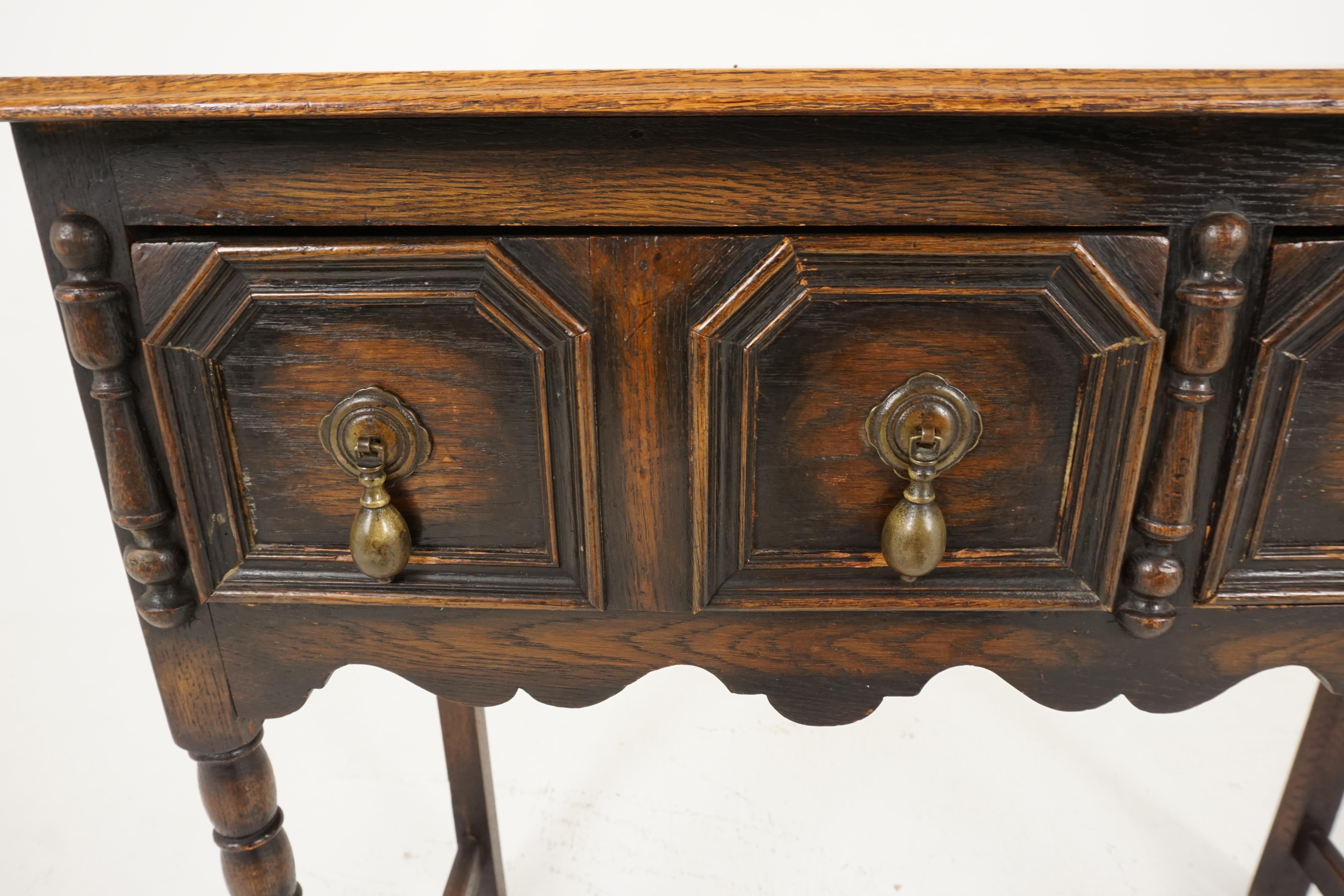 Antique Oak Hall Table, Lamp or Side Table, Scotland, 1920, B2223 2