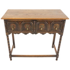 Antique Oak Hall Table, Lamp or Side Table, Scotland, 1920, B2223