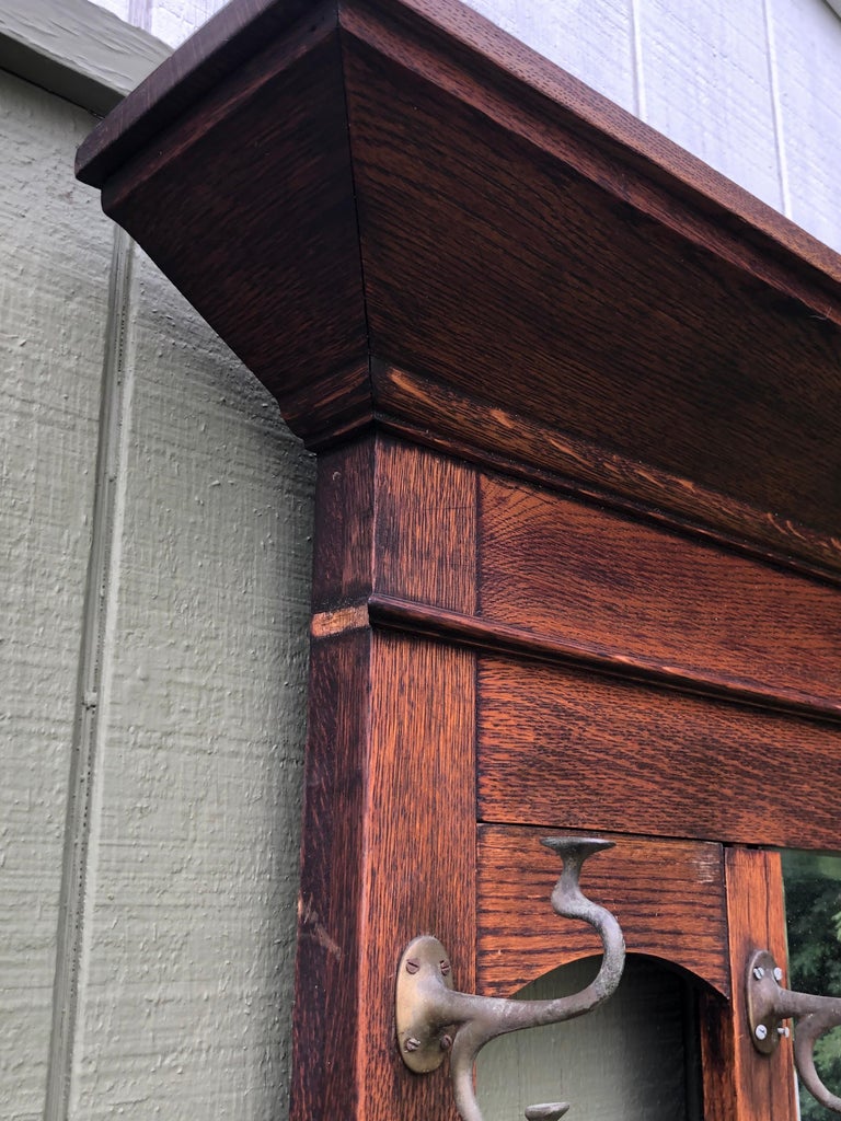 On SaleAntique Oak Hall Tree with Mirror at 1stDibs antique hall