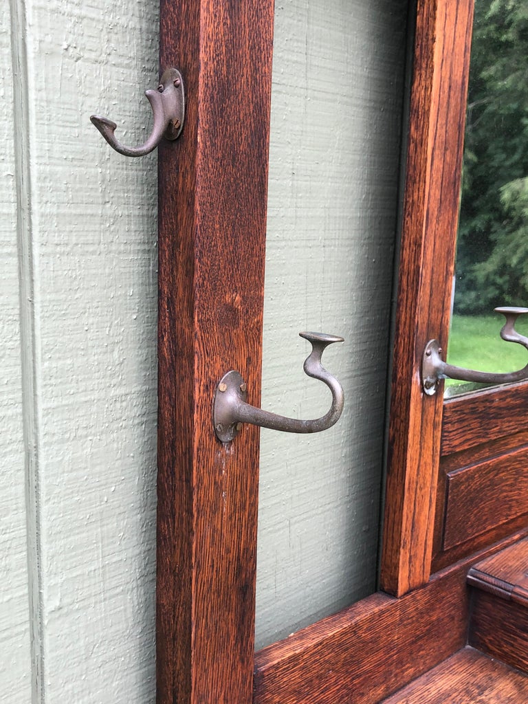 On SaleAntique Oak Hall Tree with Mirror at 1stDibs antique hall