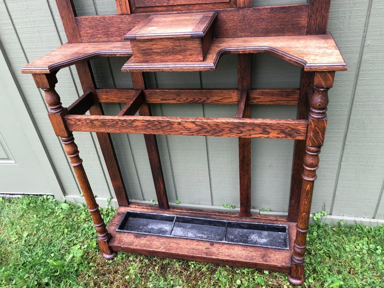 On SaleAntique Oak Hall Tree with Mirror at 1stDibs antique hall