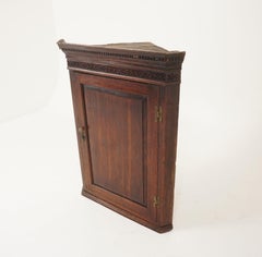 Antique Oak Hanging Corner Cabinet, Scotland 1800, H122