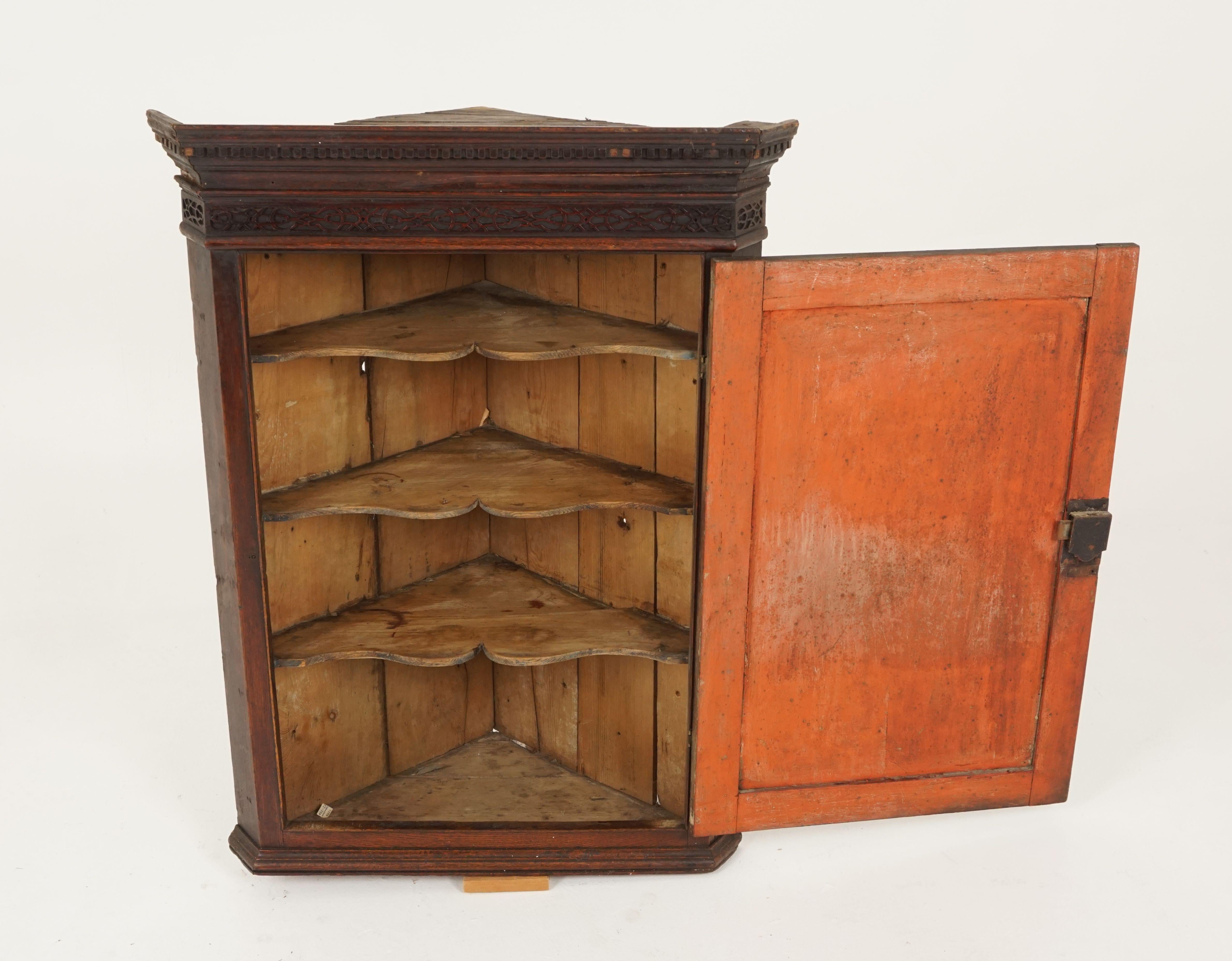 small oak corner cabinet