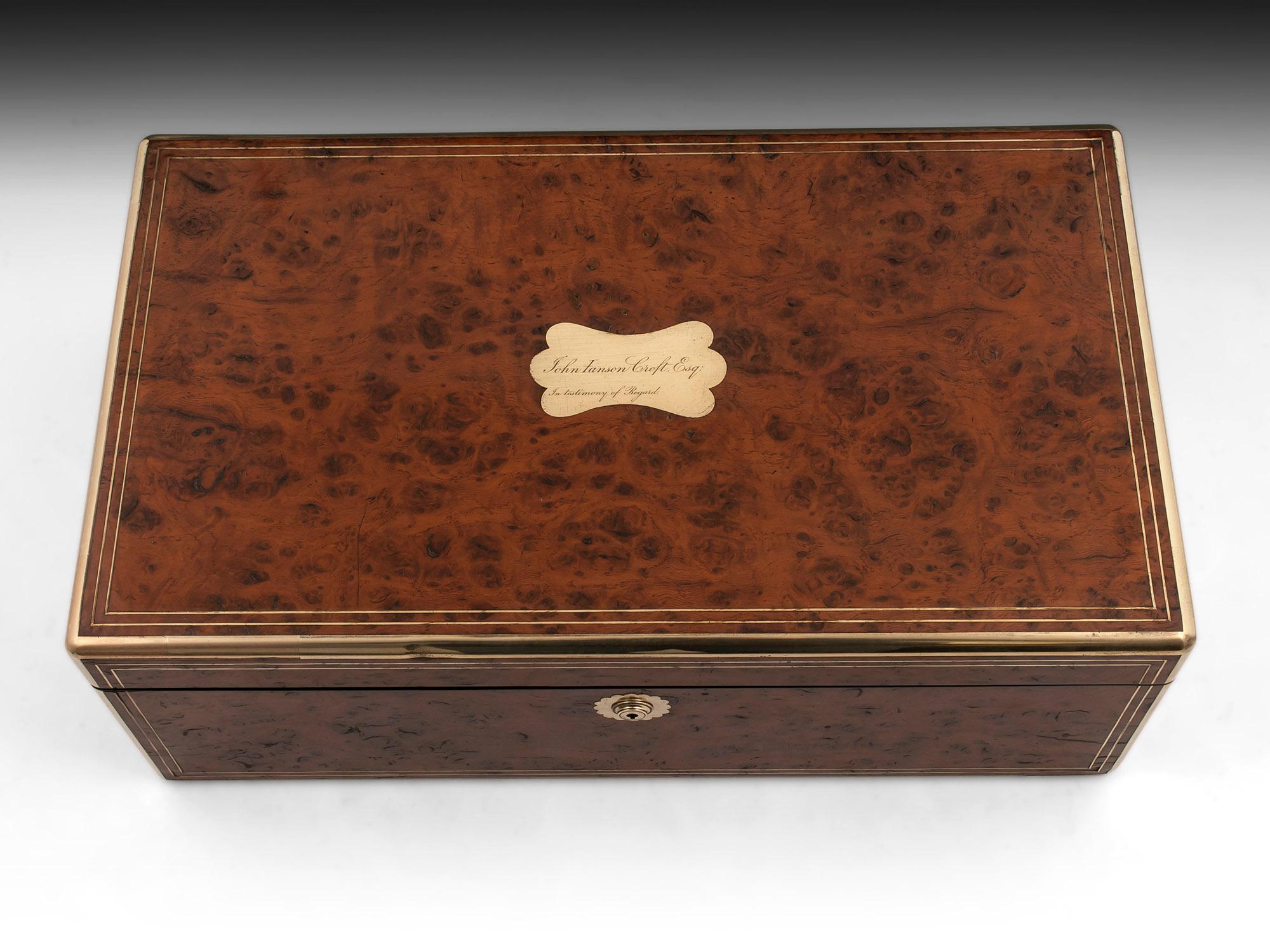 Victorian Antique Oak Hausburg Writing Box, 19th Century