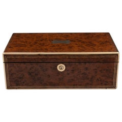 Antique Oak Hausburg Writing Box, 19th Century