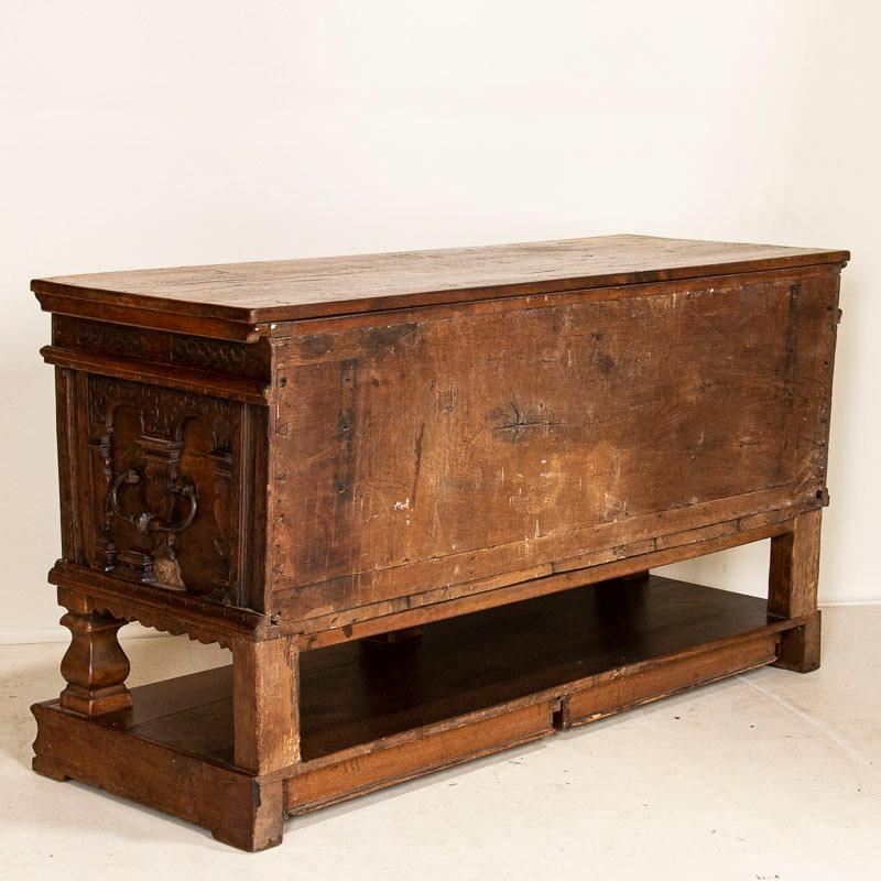 Antique Oak Heavily Carved Sideboard Buffet In Good Condition In Round Top, TX