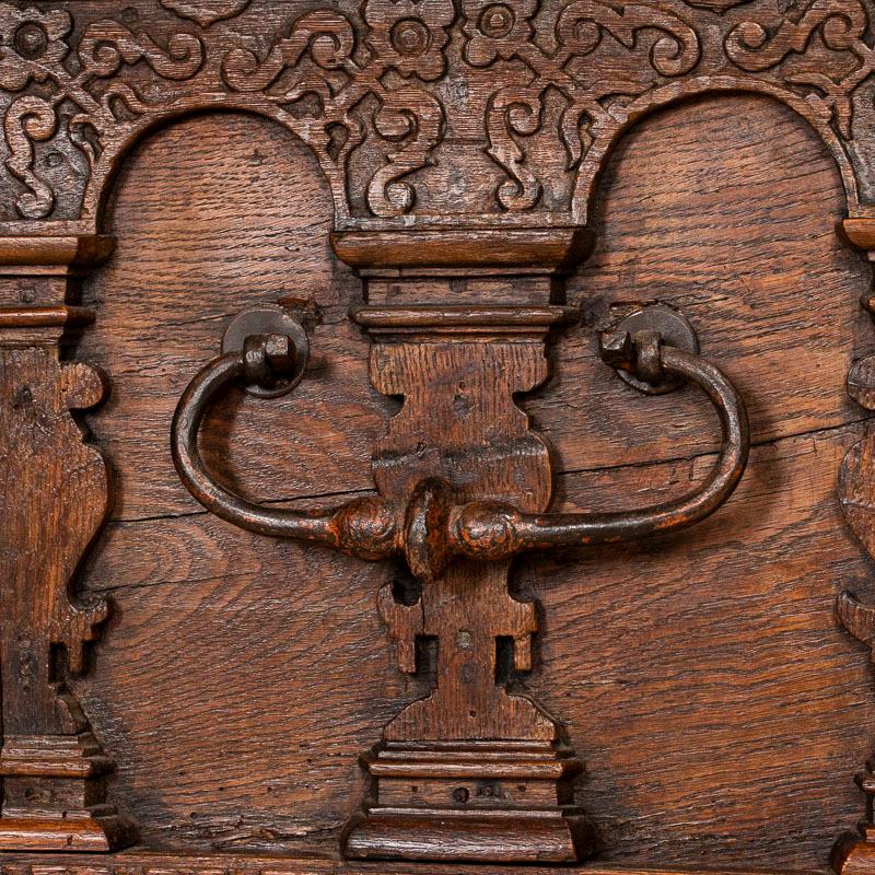 Antique Oak Heavily Carved Sideboard Buffet 2