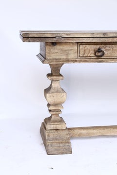 Antique Oak Hinged Top Console Table