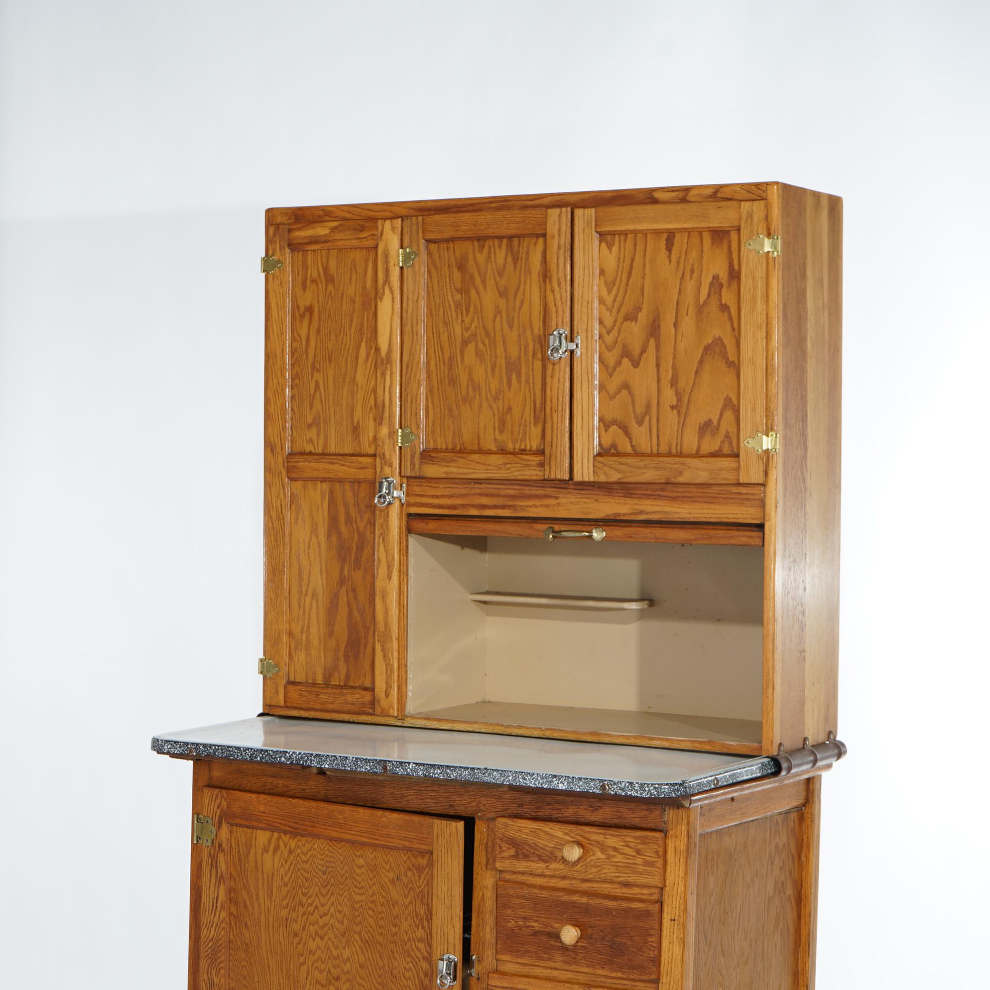 20th Century Antique Oak Hoosier Kitchen Cabinet C1920