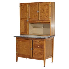 Antique Oak Hoosier Kitchen Cabinet C1920