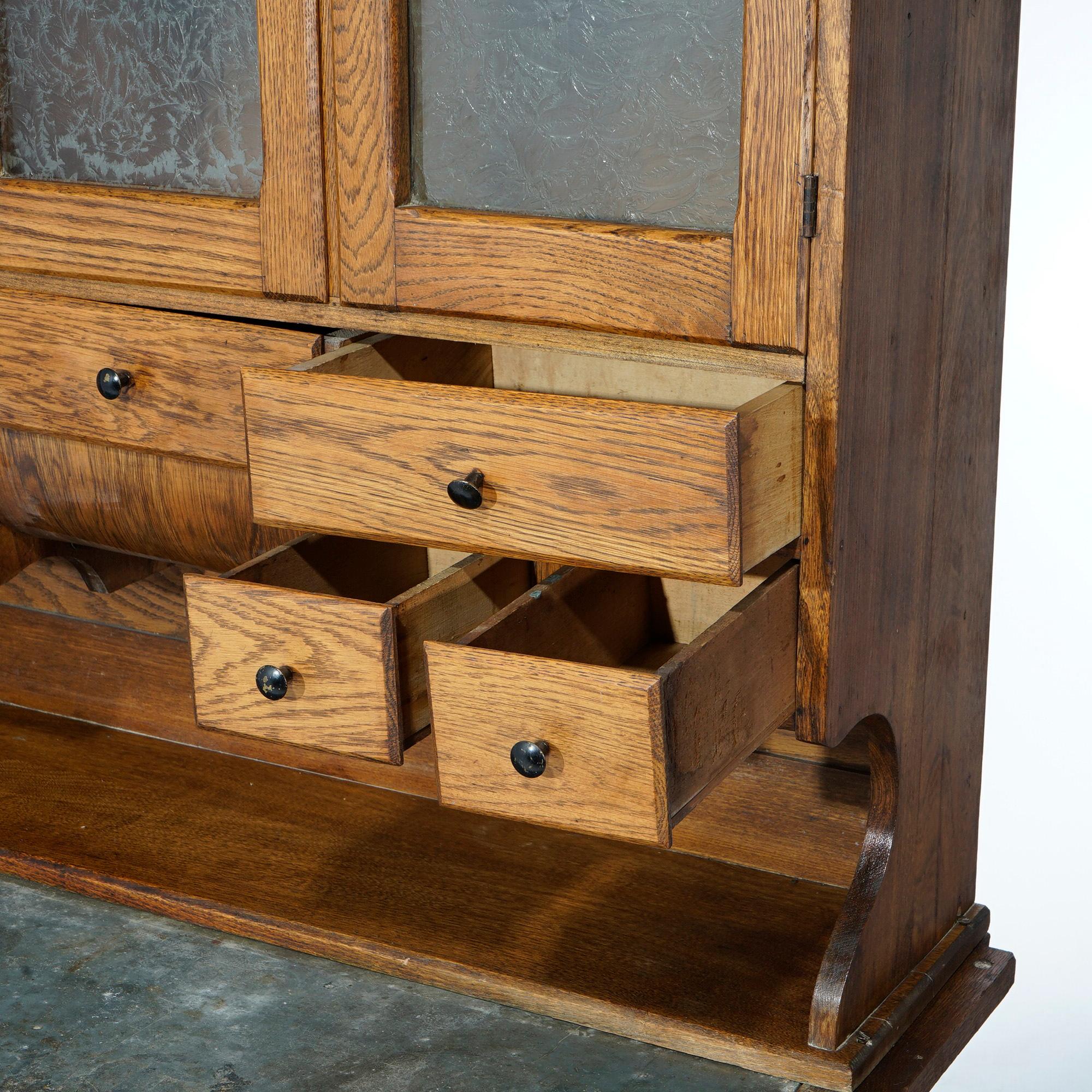 Antique Oak Hoosier Kitchen Cabinet Circa 1900 5