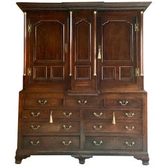 Antique Oak Housekeeper's Cupboard Wardrobe George III, circa 1790