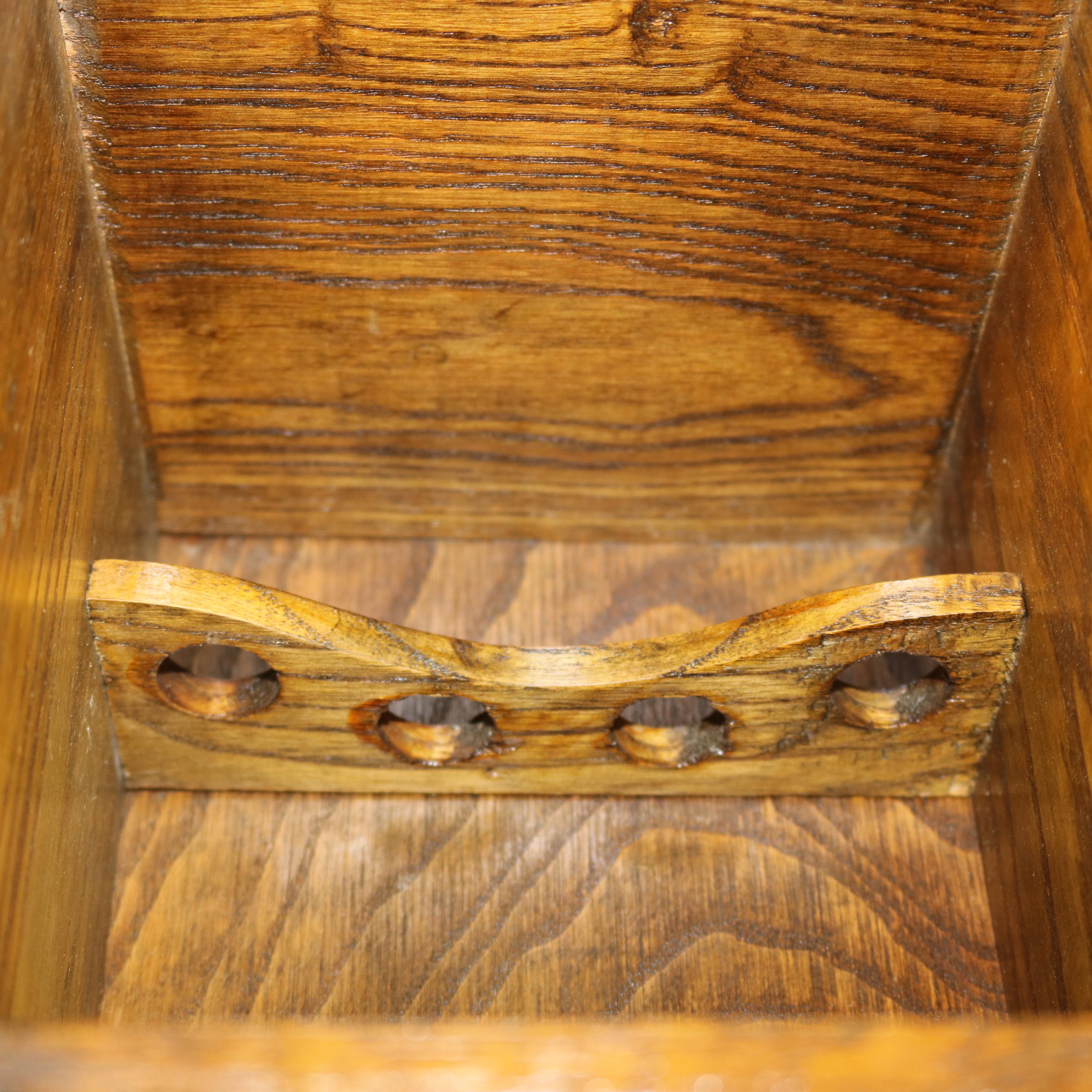 Antique Oak Humidor Single Drawer Display Box with Pipe Racks, circa 1890 2