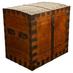 Antique Oak Iron Large Silver Chest Downton Abbey Highclere Castle C.F. Hancock