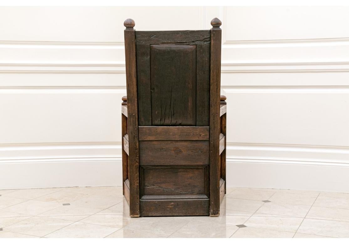 Antique Oak Jacobean Style Throne Chair  For Sale 8