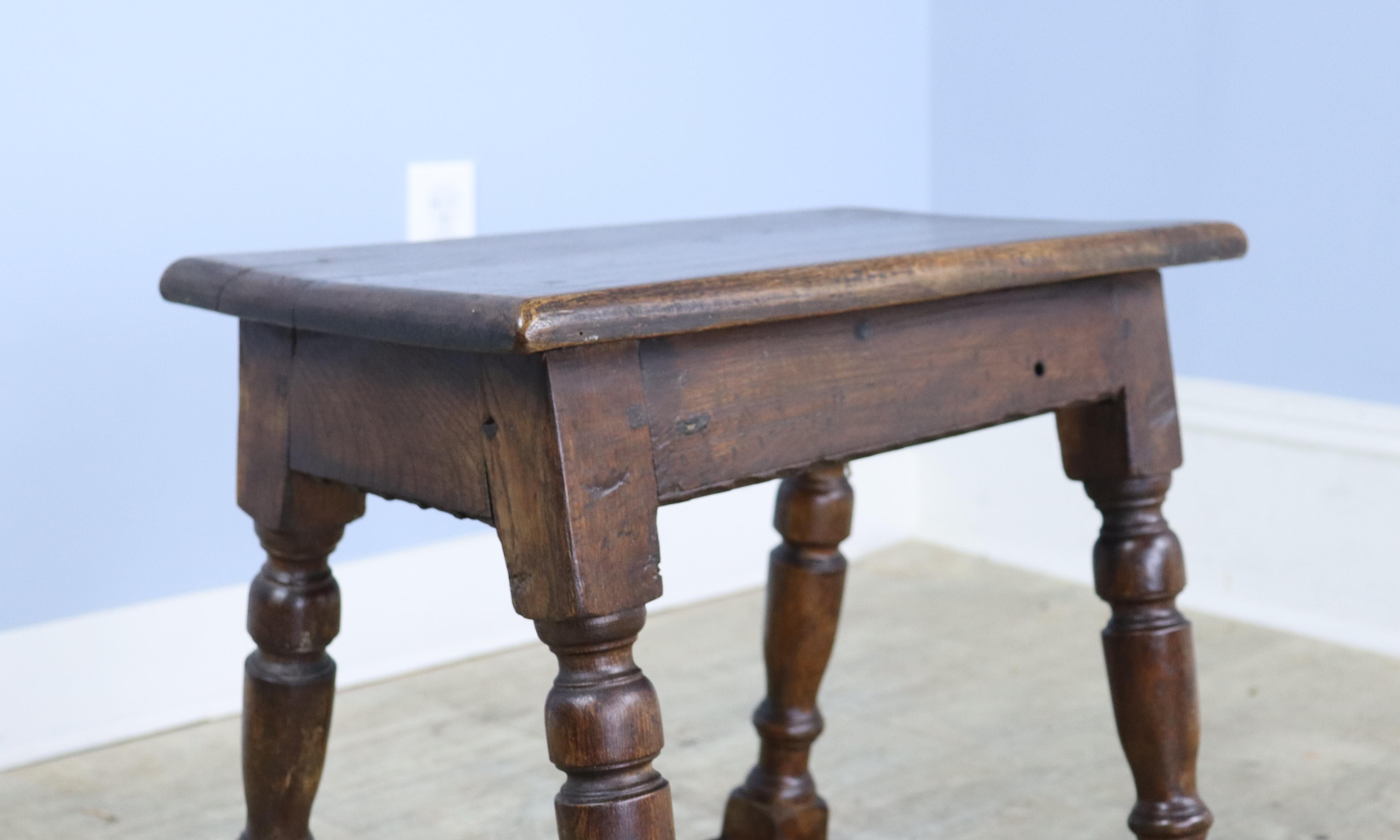 English Antique Oak Joint Stool For Sale
