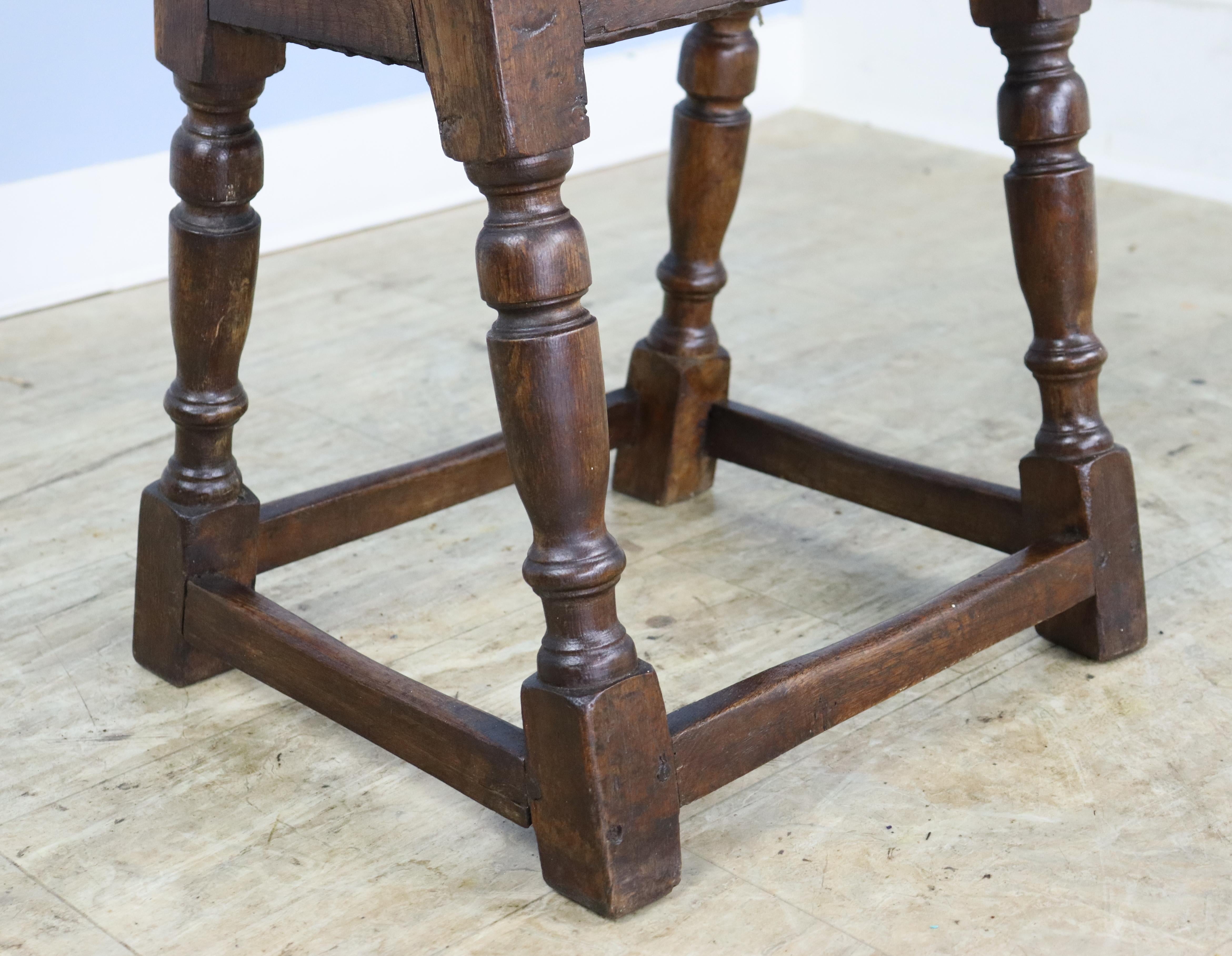 Antique Oak Joint Stool In Good Condition For Sale In Port Chester, NY