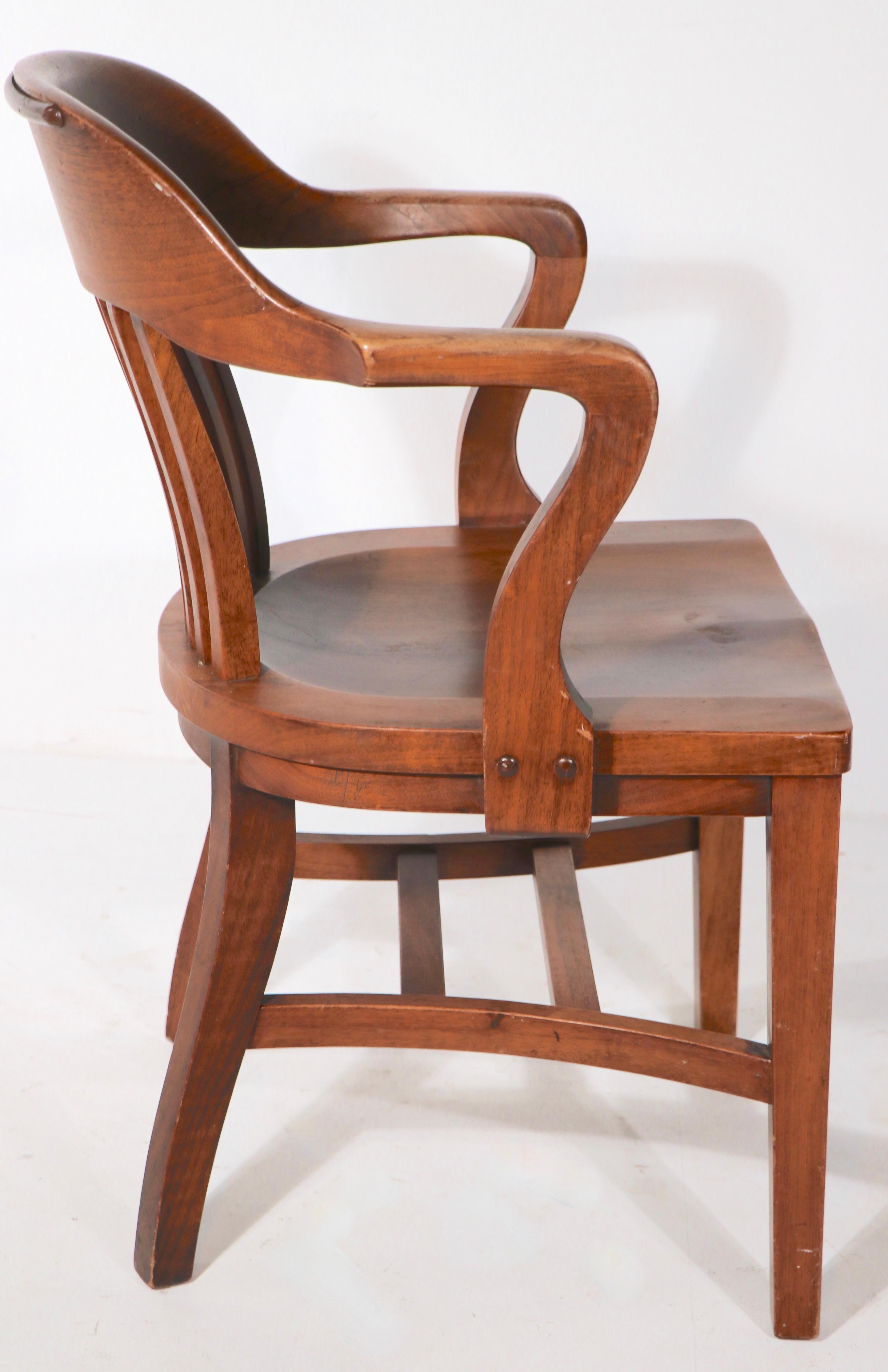 Industrial Antique Oak Jury, Bank of England, Yale Library Chair