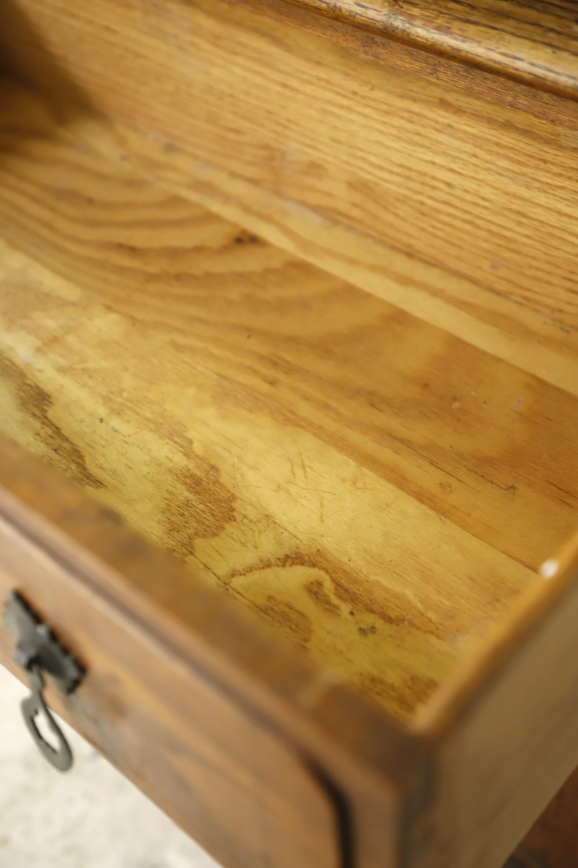 Antique Oak Kitchen Hutch Buffet with Drawers Cupboard For Sale 4