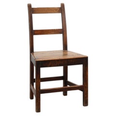 Antique late 19th century oak side chair, Belgium